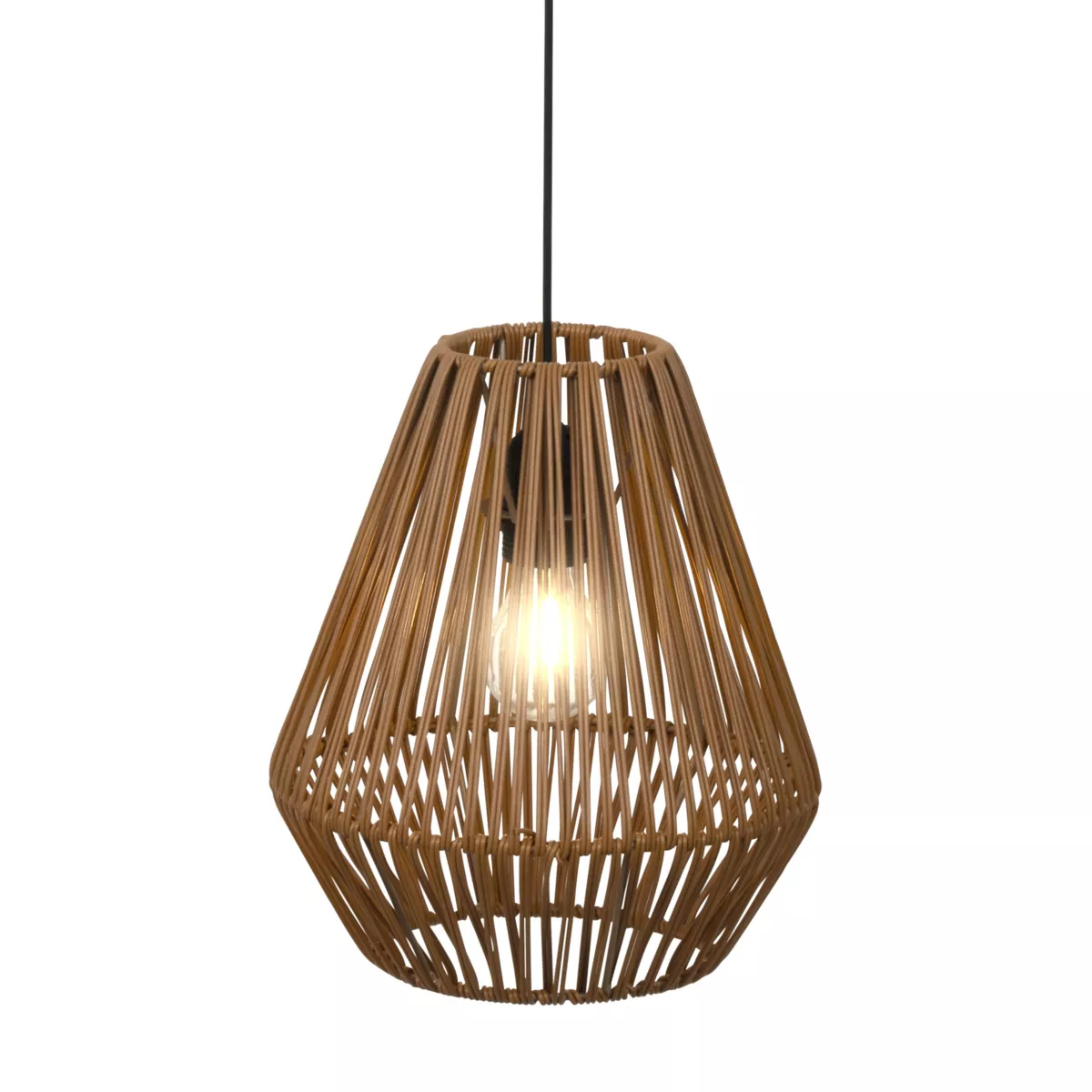 Lampada a sospensione da giardino a batteria con 15 LED (H27 cm) Messya Marrone
