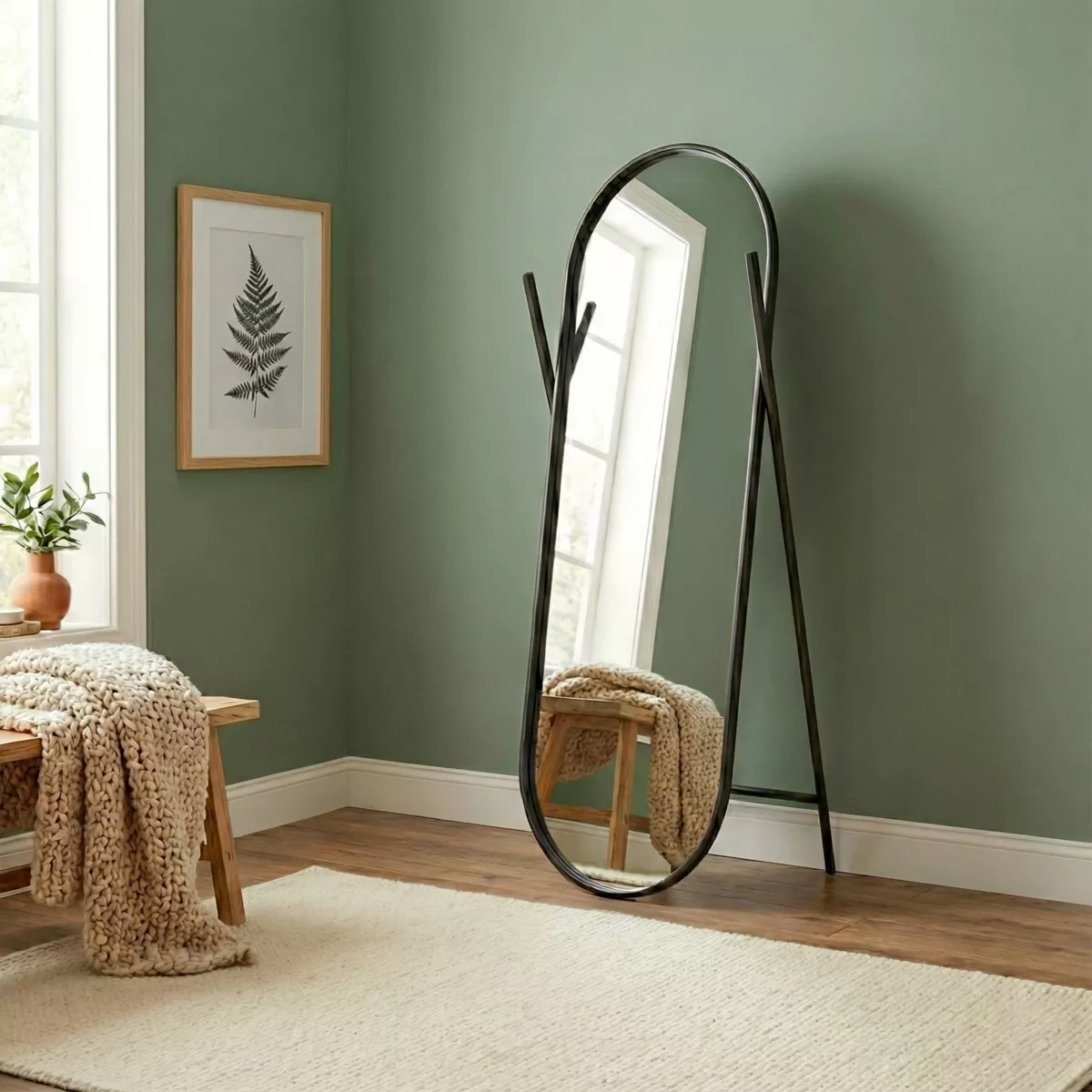 Grande specchio da appoggiare (152 cm) Santa Nero