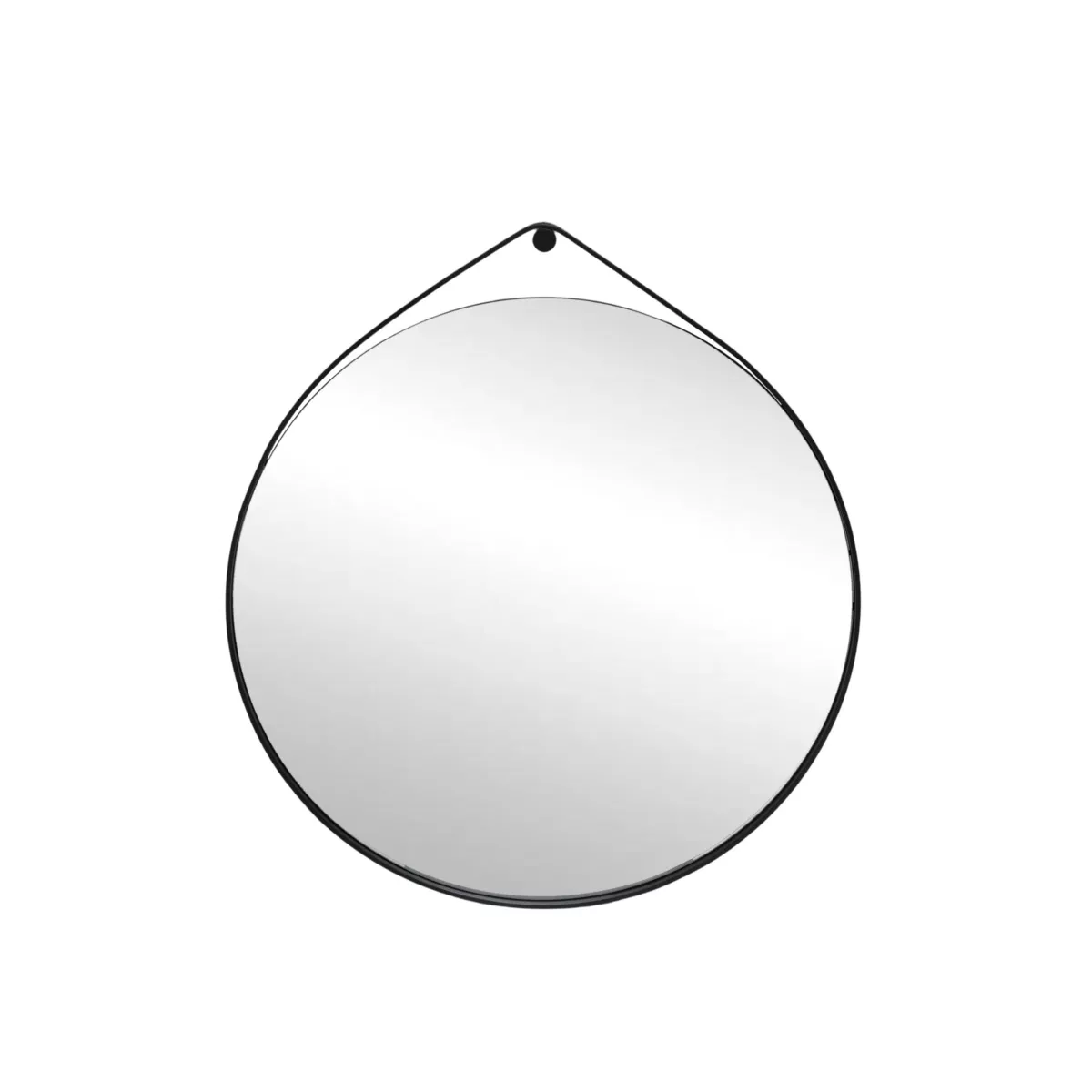Specchio da parete rotondo con corda (78 cm) Salineño Nero