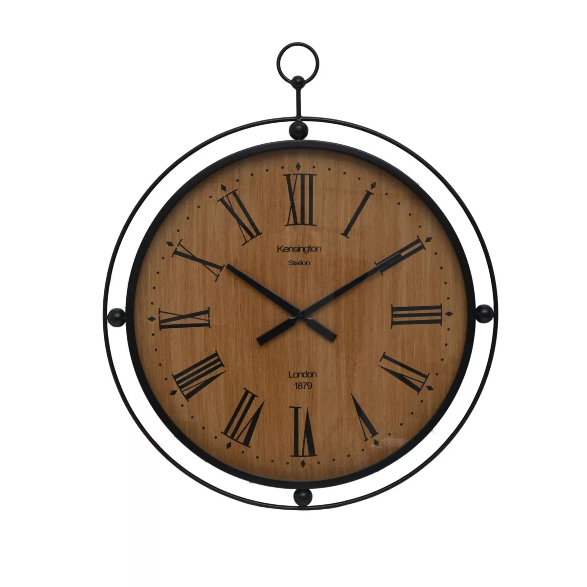 Orologio da parete in metallo (85 cm) Benito Nero