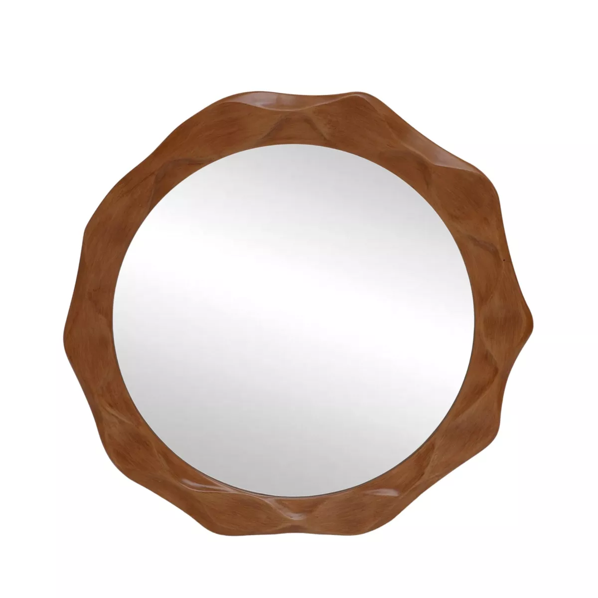 Specchio da parete con cornice in legno (81 cm) Toyah Marrone