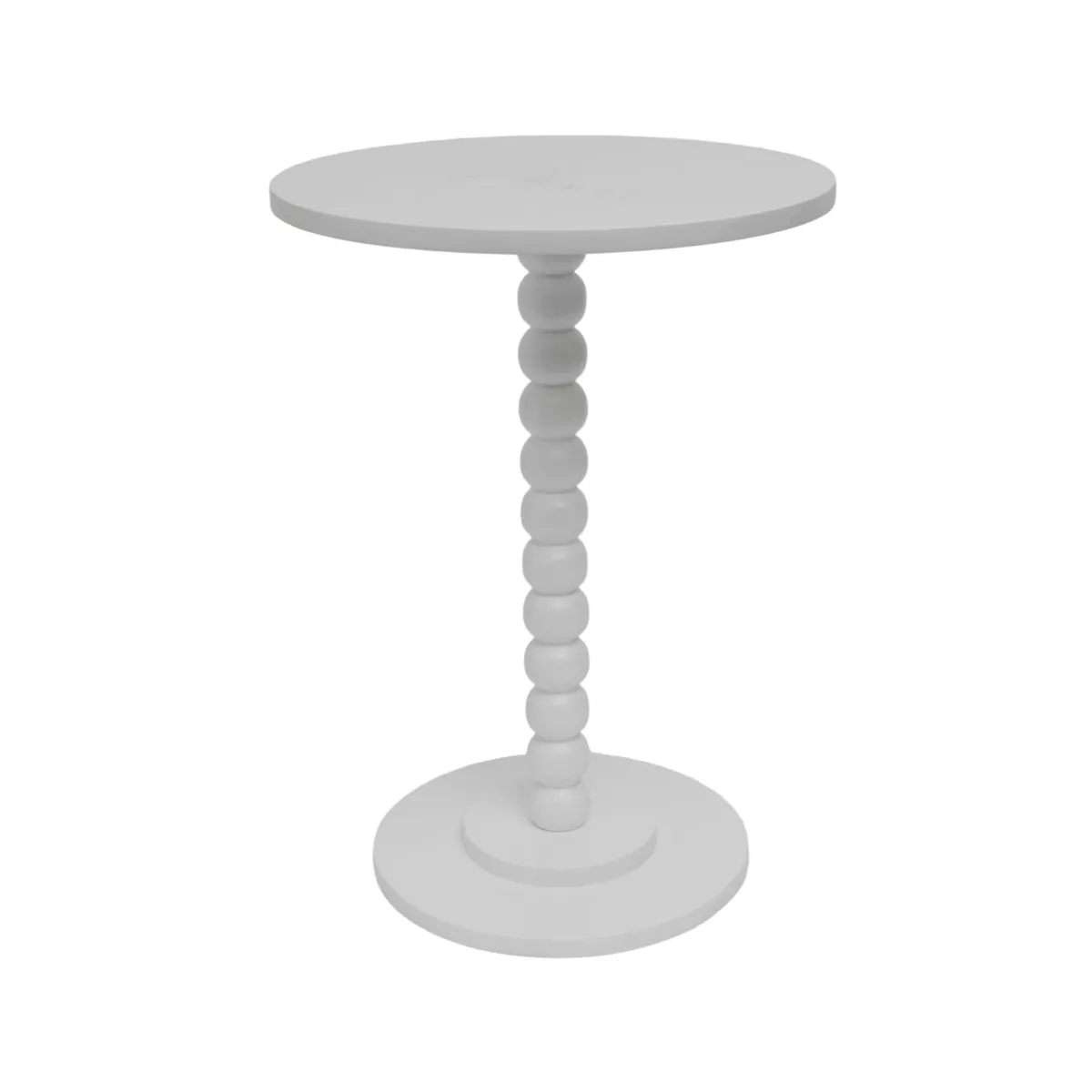 Tavolino tondo in legno (H61,5 cm) Banita Bianco
