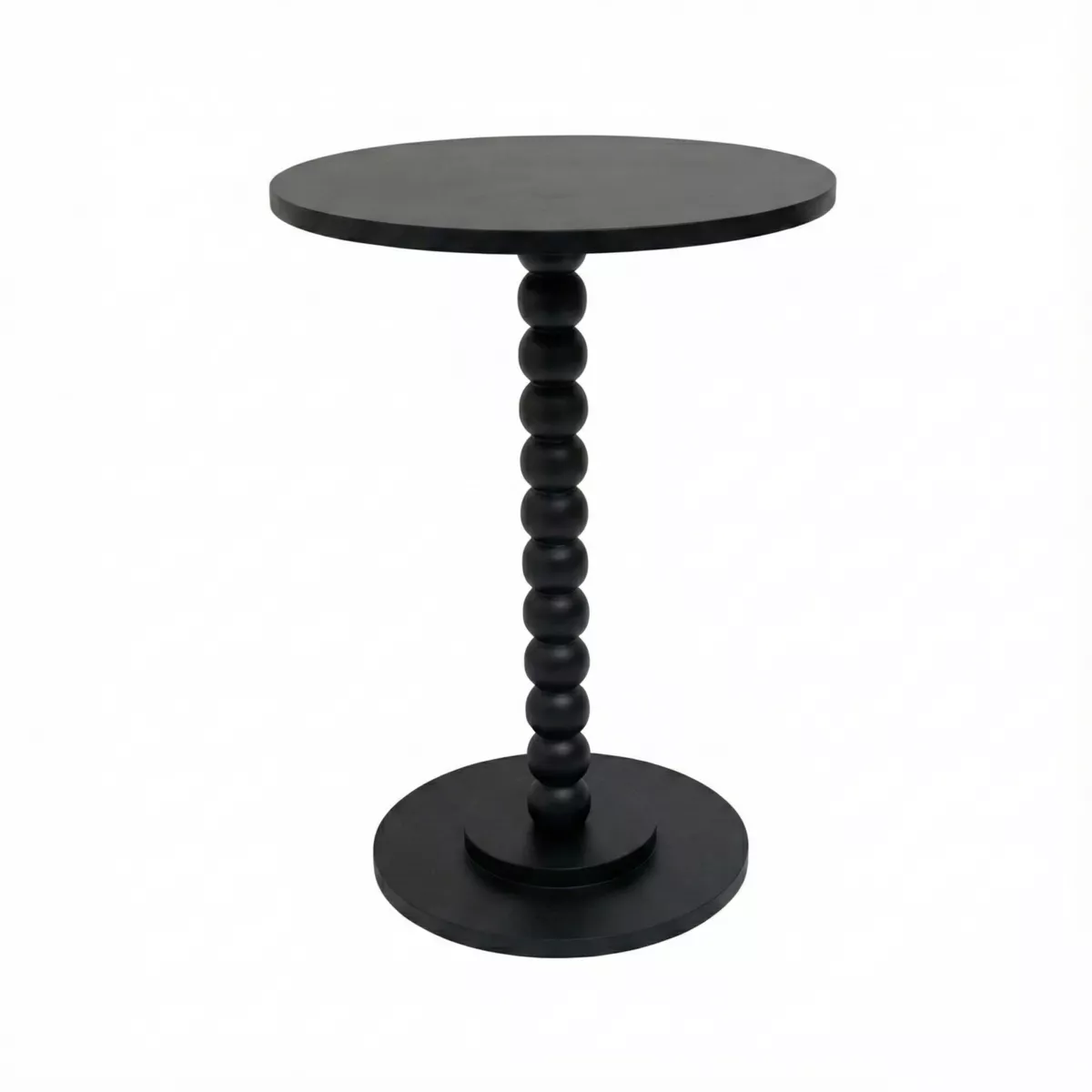 Tavolino rotondo in legno (H61,5 cm) Banita Nero