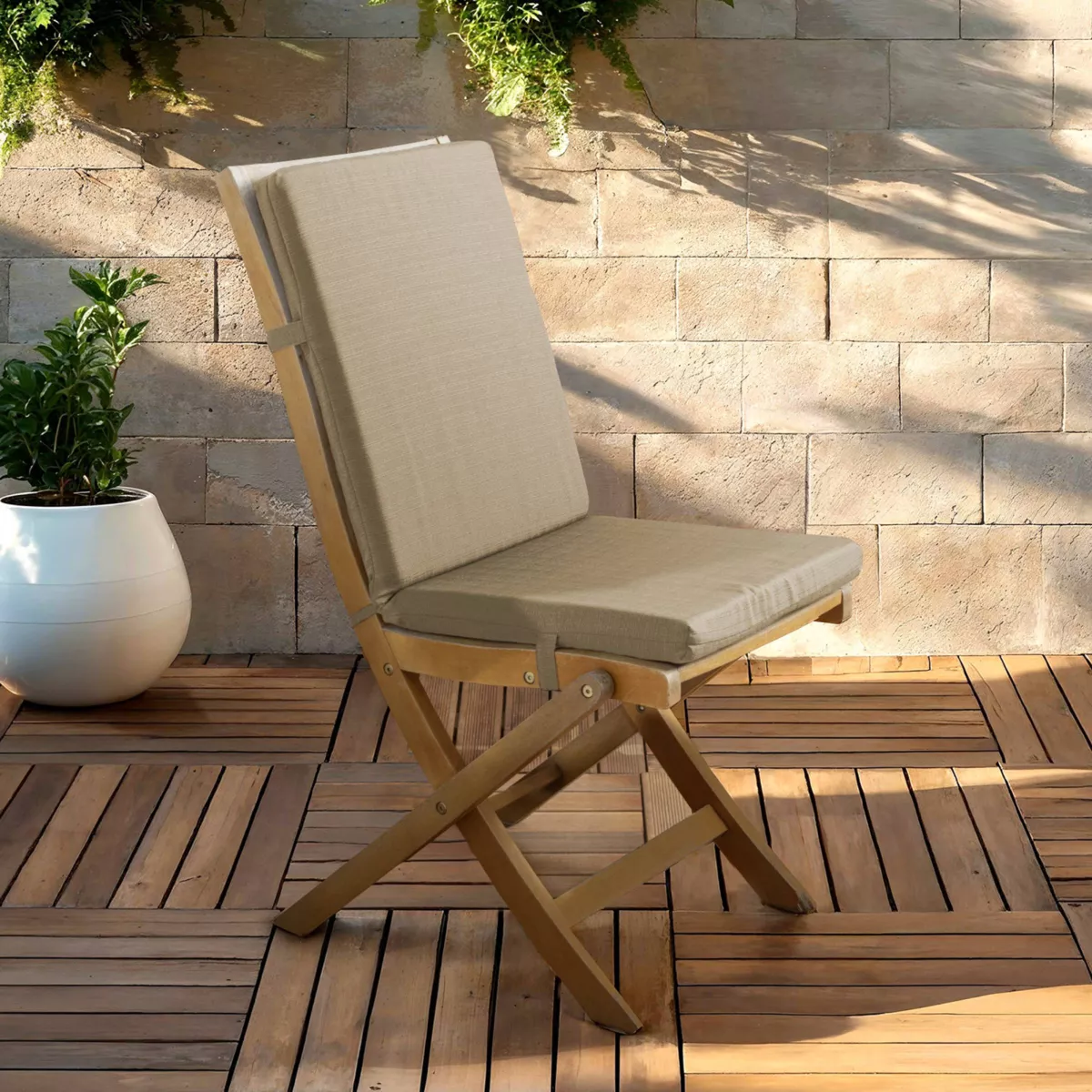Cuscino per sedia da esterno con schienale (90 x 40 cm) Sunset Tortora