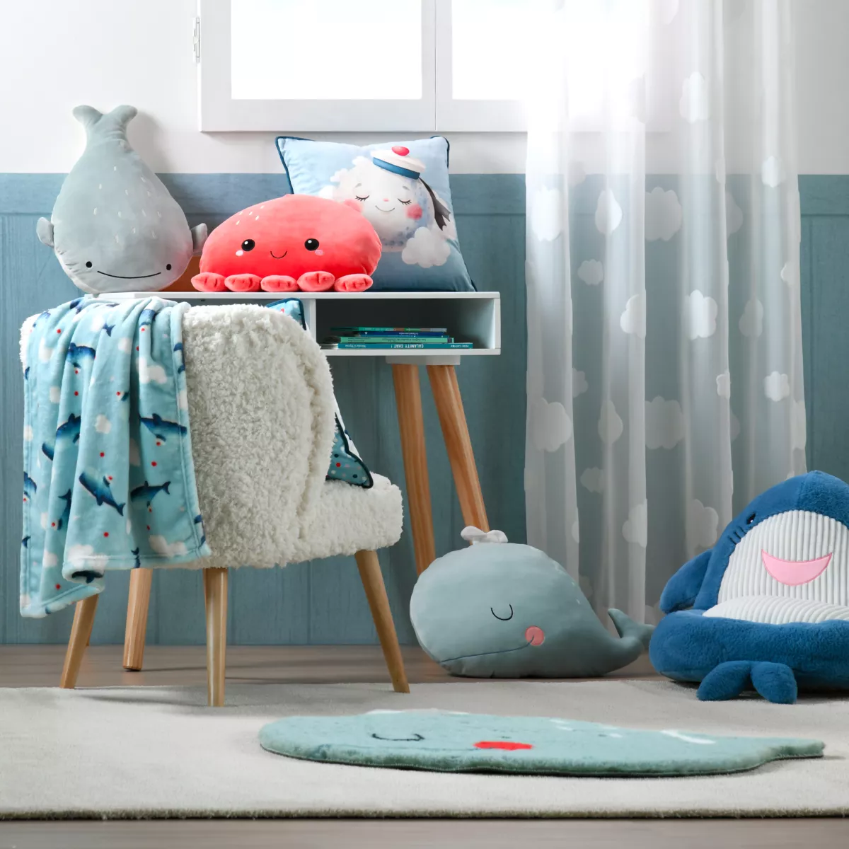 TAPIS MOBY BLEU 85X60 CM