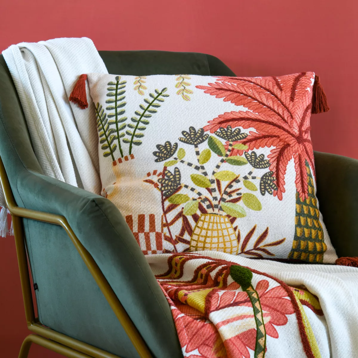 Coussin carré coton (45 x 45 cm) Maota Multicolore