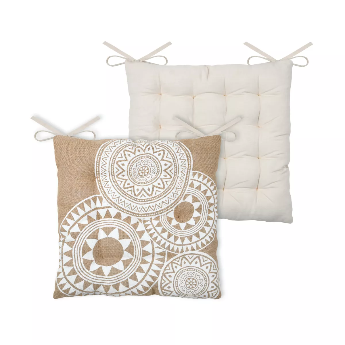 Cuscino per sedia quadrato in cotone (40 x 40 cm) Mekong Beige
