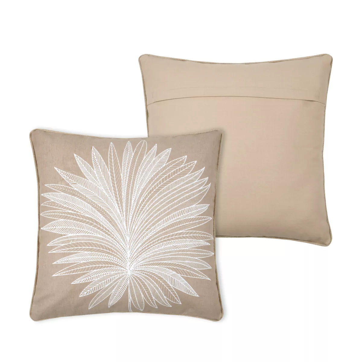 Coussin carré coton (50 x 50 cm) Mekong Taupe