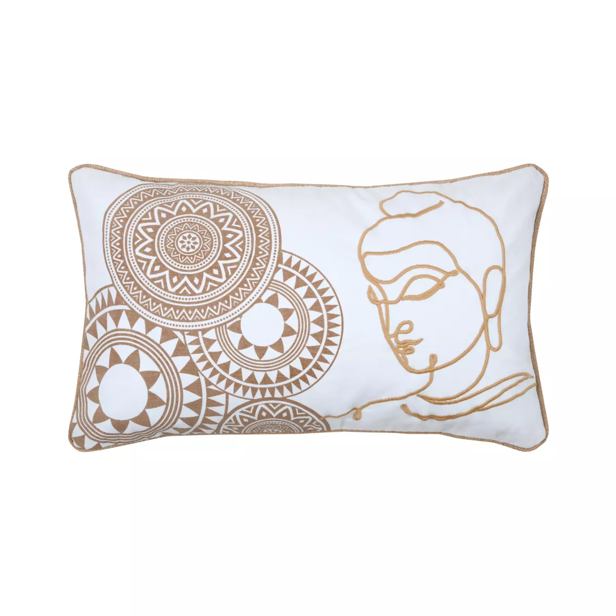 Cuscino rettangolare in cotone (30 x 50 cm) Mekong Bianco