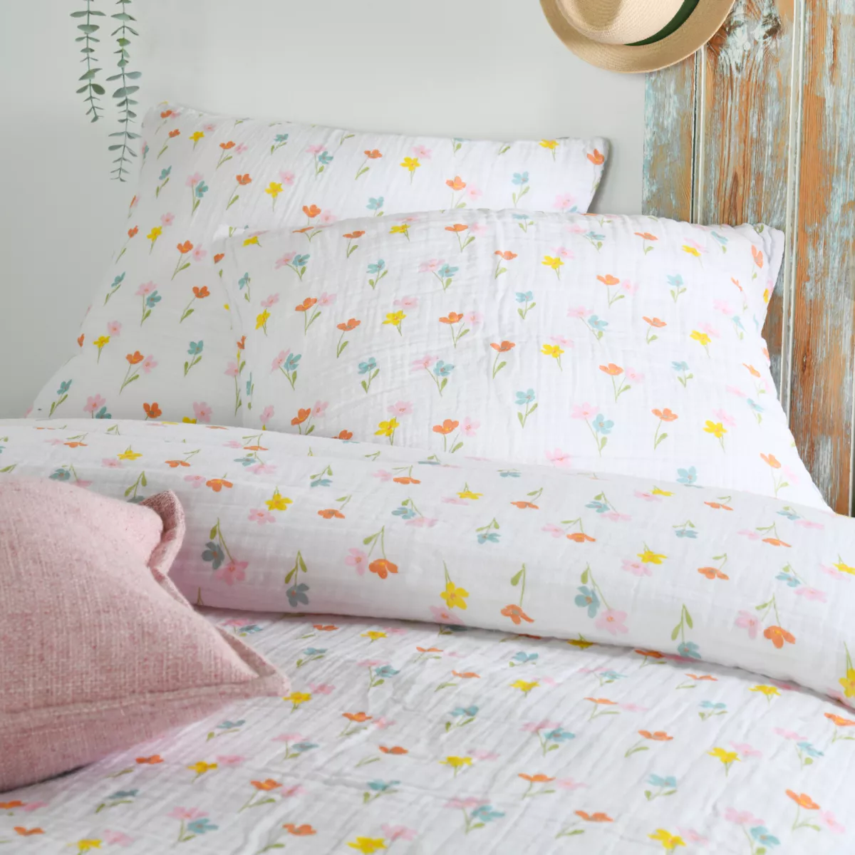 Copripiumino e due federe in doppio cotone a trama (260 x 240 cm) Heloise Multicolore