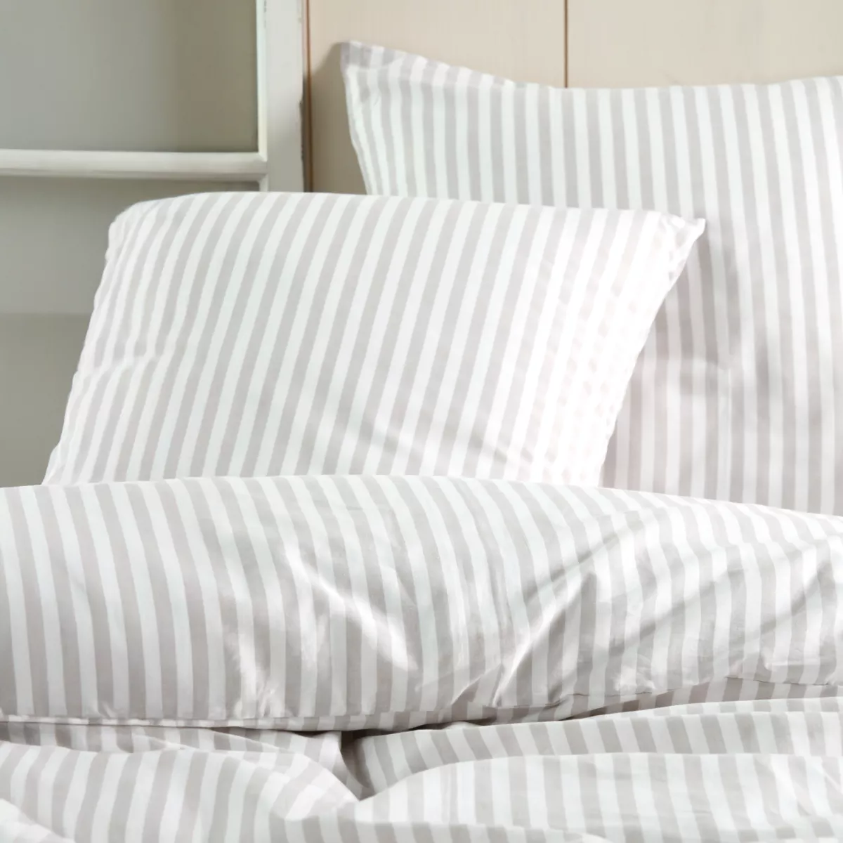 Copripiumino e due federe in cotone (260 x 240 cm) Linea Beige