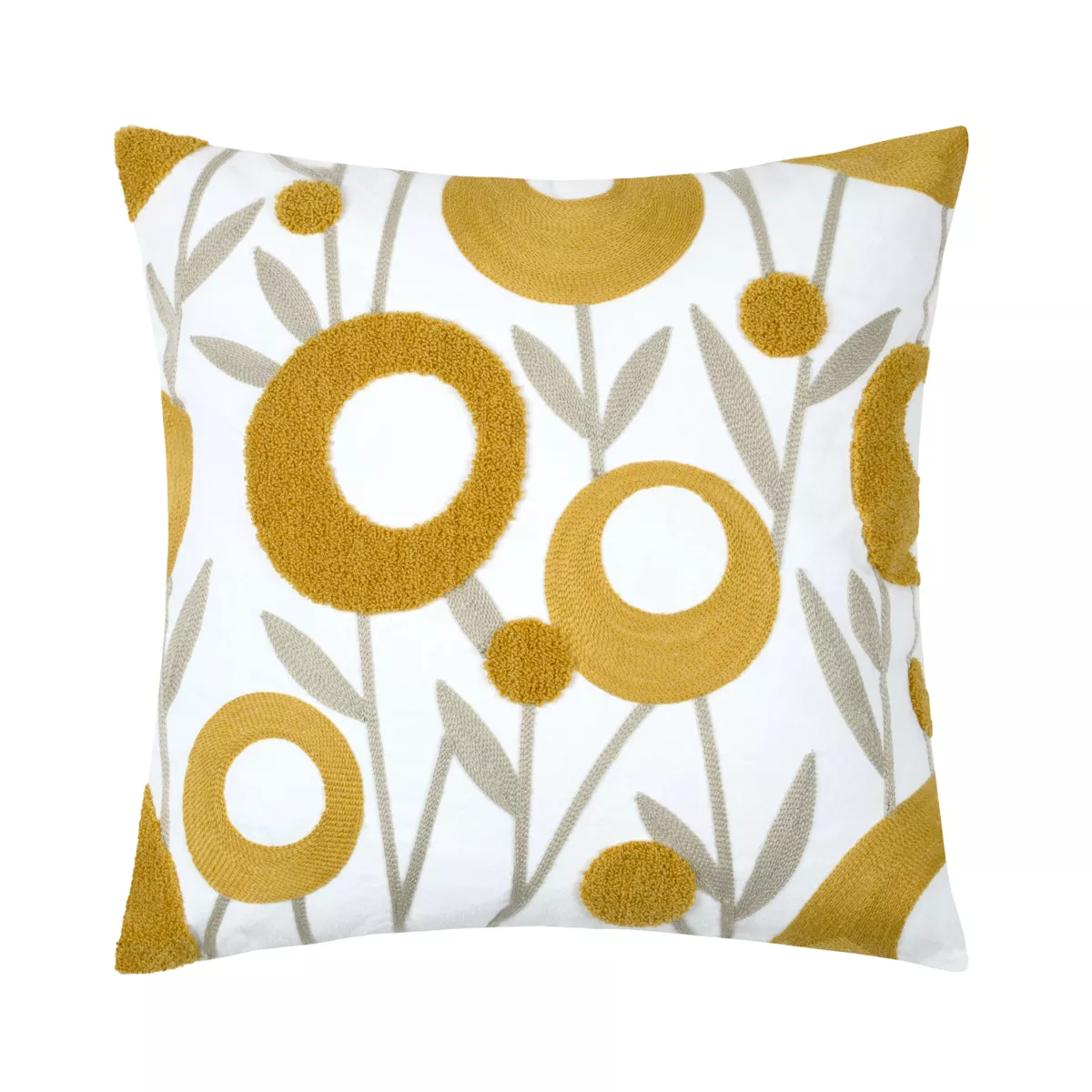 Cuscino quadrato in cotone (45 x 45 cm) Camille Giallo senape