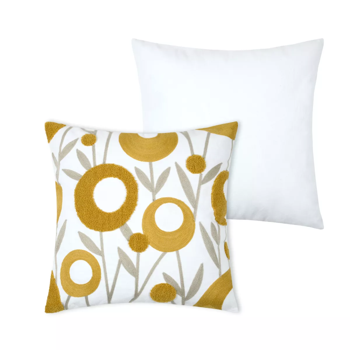 Cuscino quadrato in cotone (45 x 45 cm) Camille Giallo senape