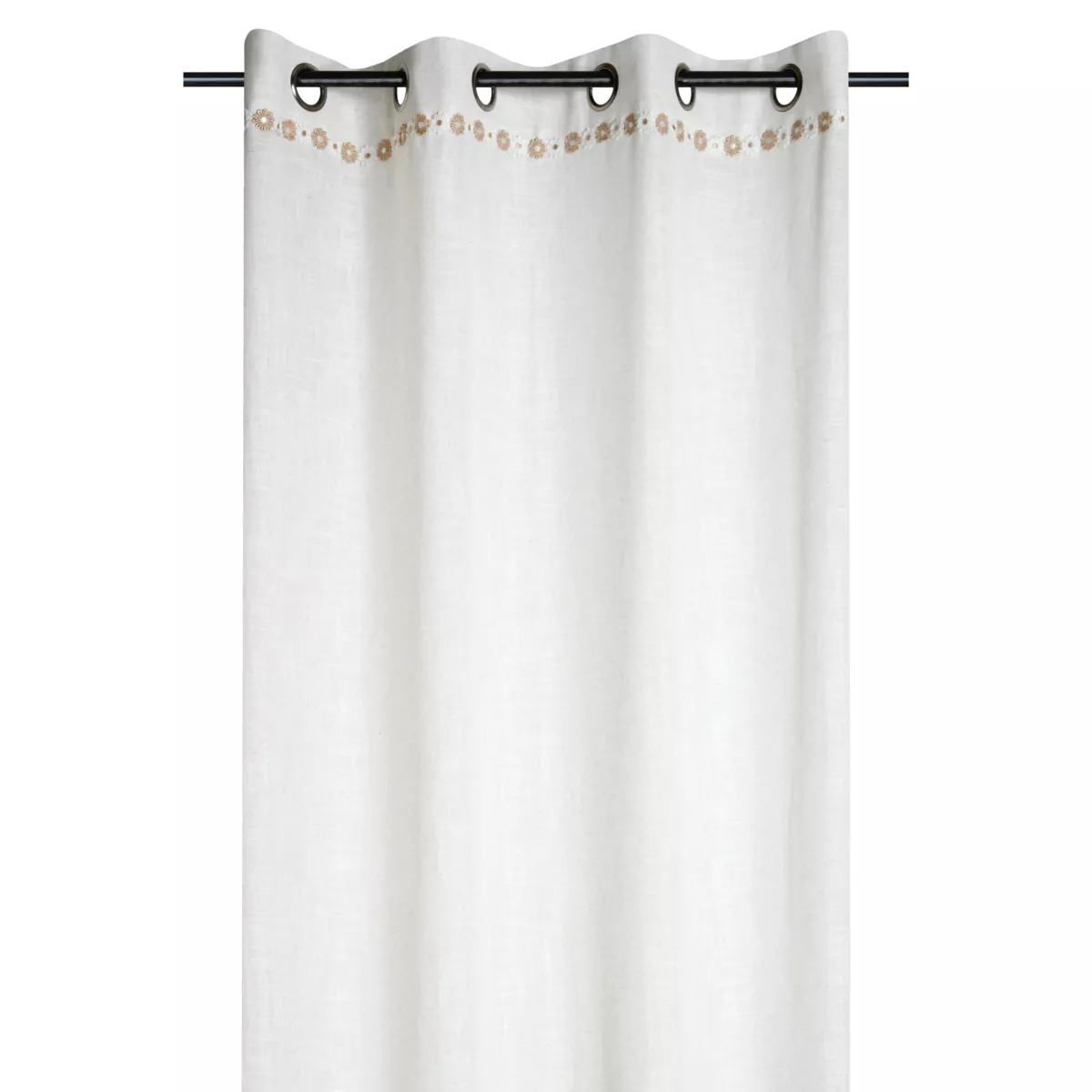 Tenda in cotone ricamato (140 x 260 cm) Camille Ecru