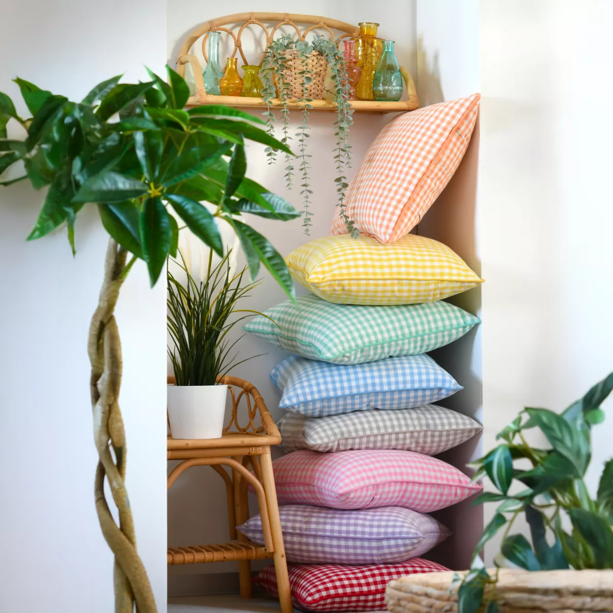 Coussin carré coton (45 x 45 cm) Bardot Violet