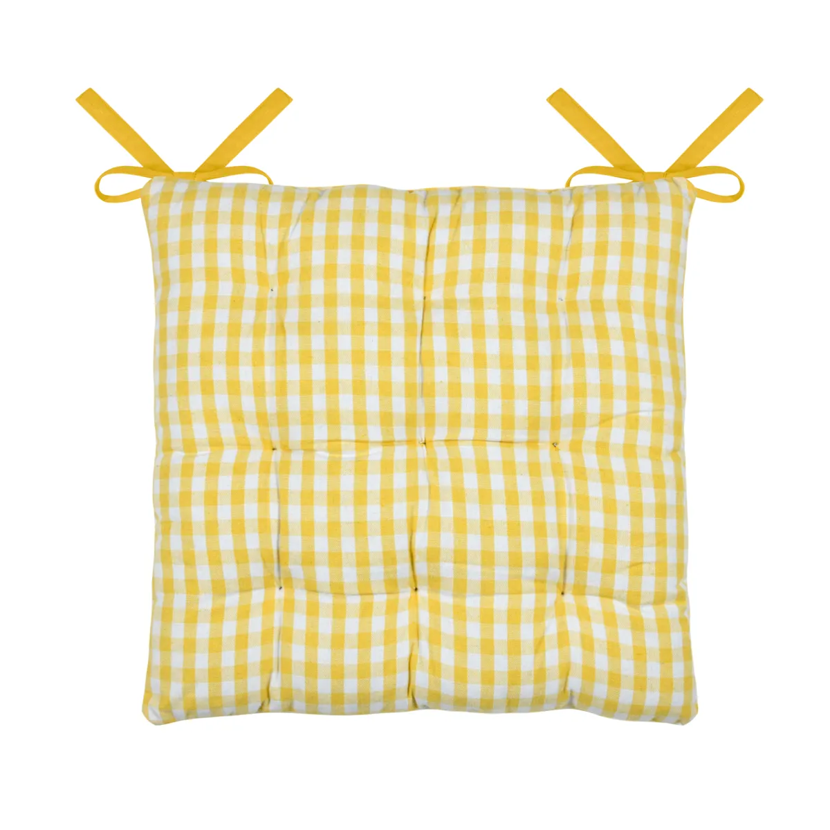 Cojín de silla cuadrado de algodón (40 x 40 cm) Bardot Amarillo