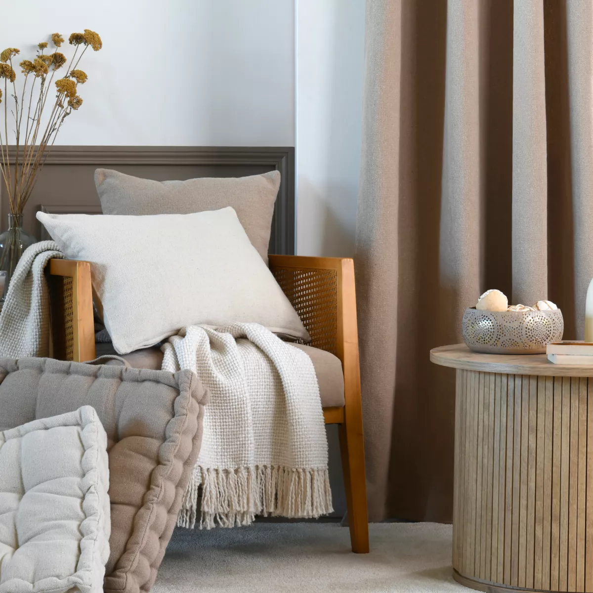 Cuscino quadrato (45 x 45 cm) Monaco Beige