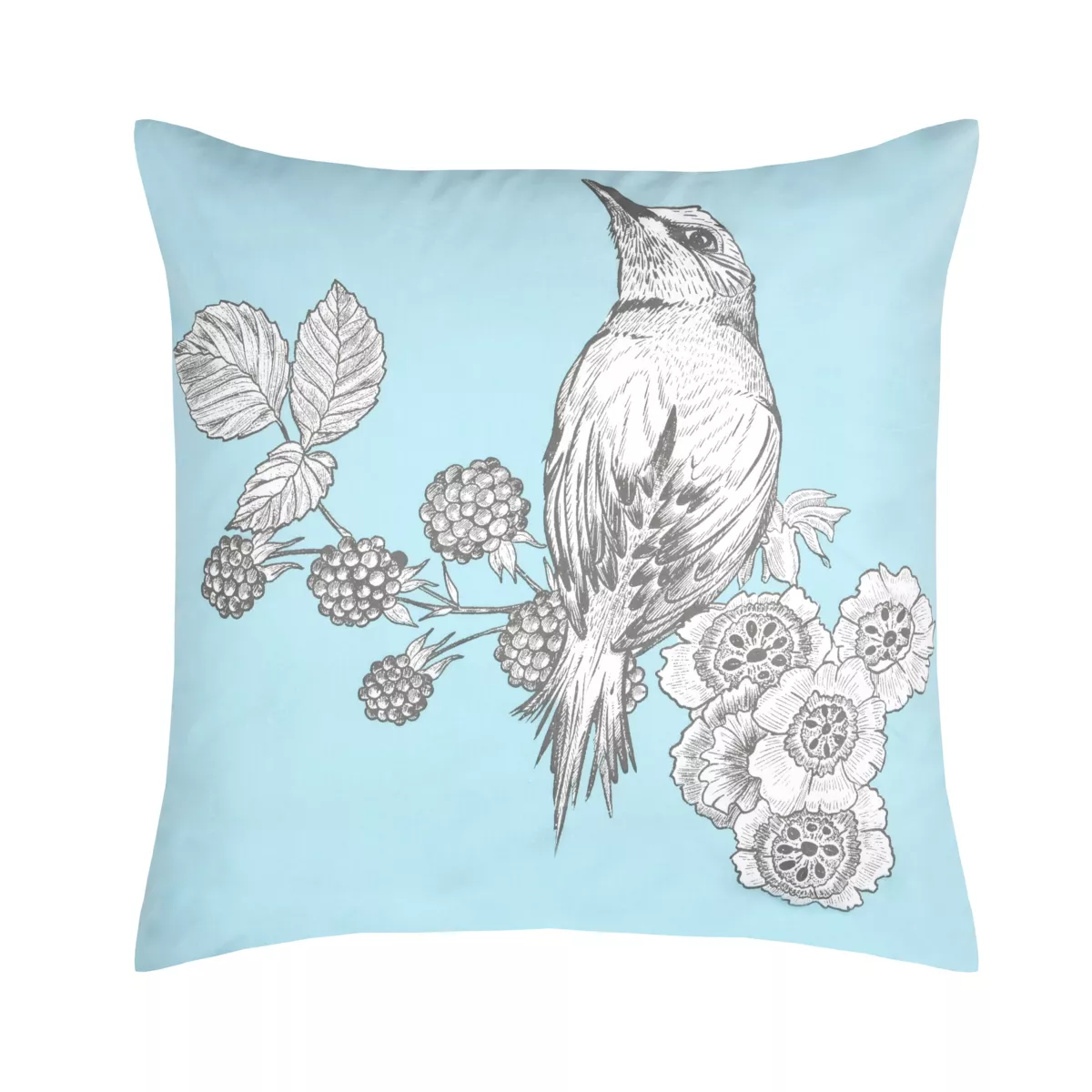 Federa per cuscino quadrato in percalle (63x63 cm) Merula Blu