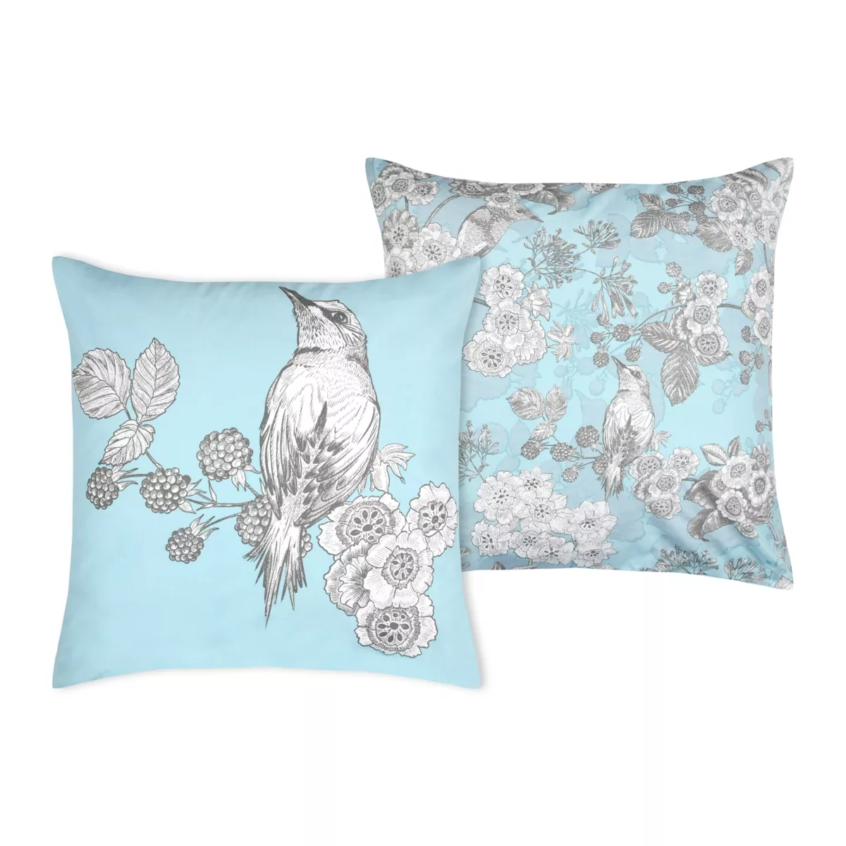 Federa per cuscino quadrato in percalle (63x63 cm) Merula Blu