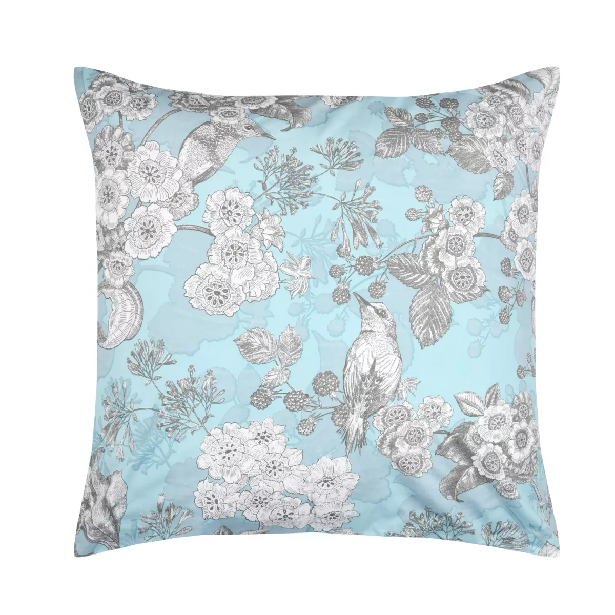 Federa per cuscino quadrato in percalle (63x63 cm) Merula Blu