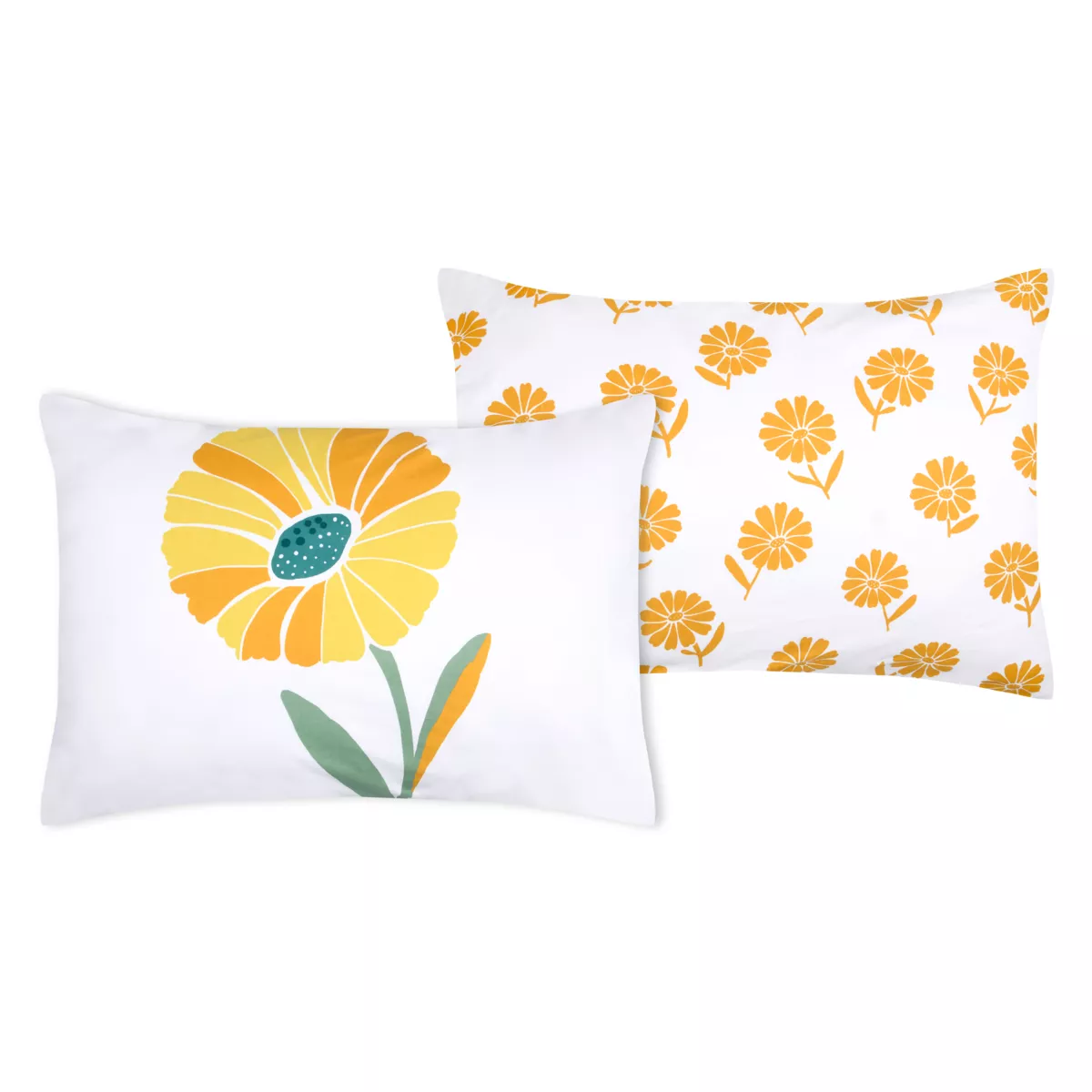 Federa per cuscino rettangolare in percalle (50 x 70 cm) Blandine Giallo senape