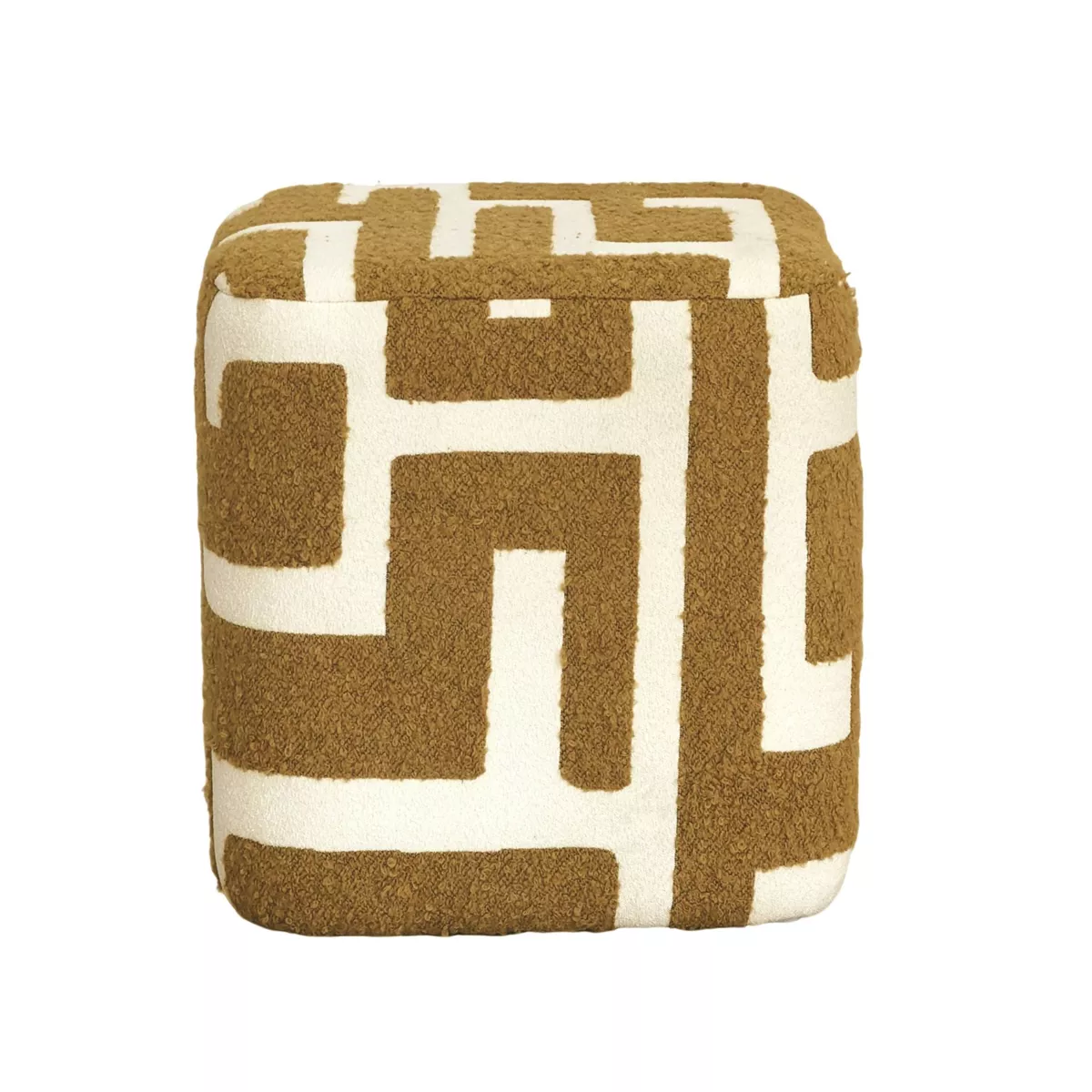 Pouf Bouclette (H40 cm) Ravellino Jaune moutarde