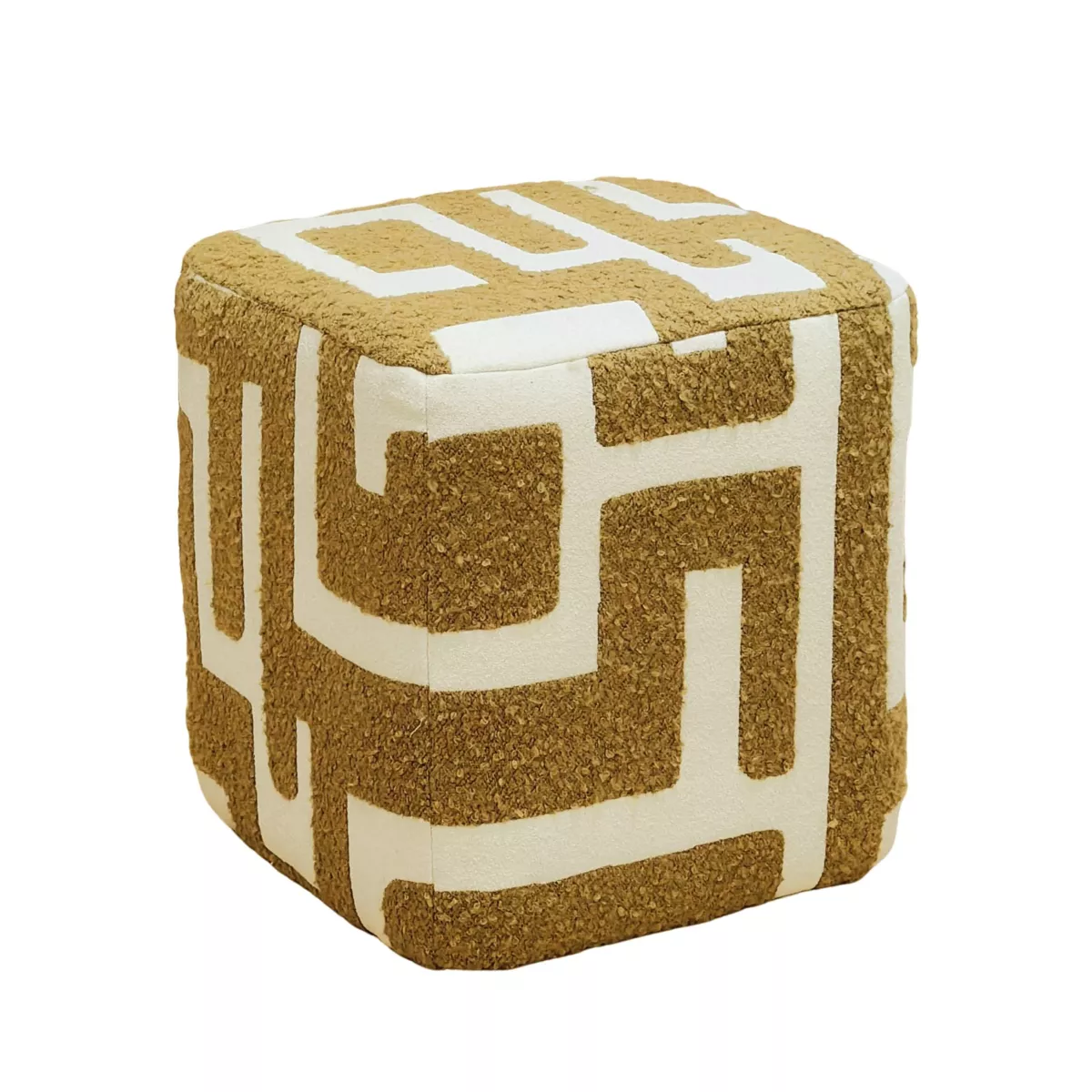 Pouf Bouclette (H40 cm) Ravellino Jaune moutarde