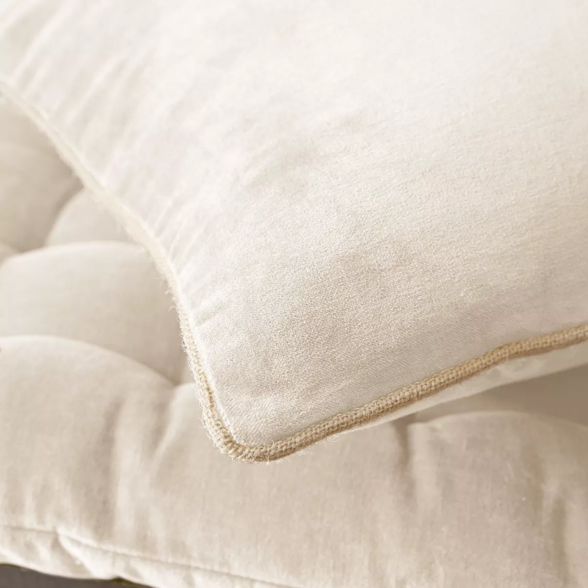 Cuscino rettangolare in velluto di cotone (40 x 60 cm) Victor Beige pampa