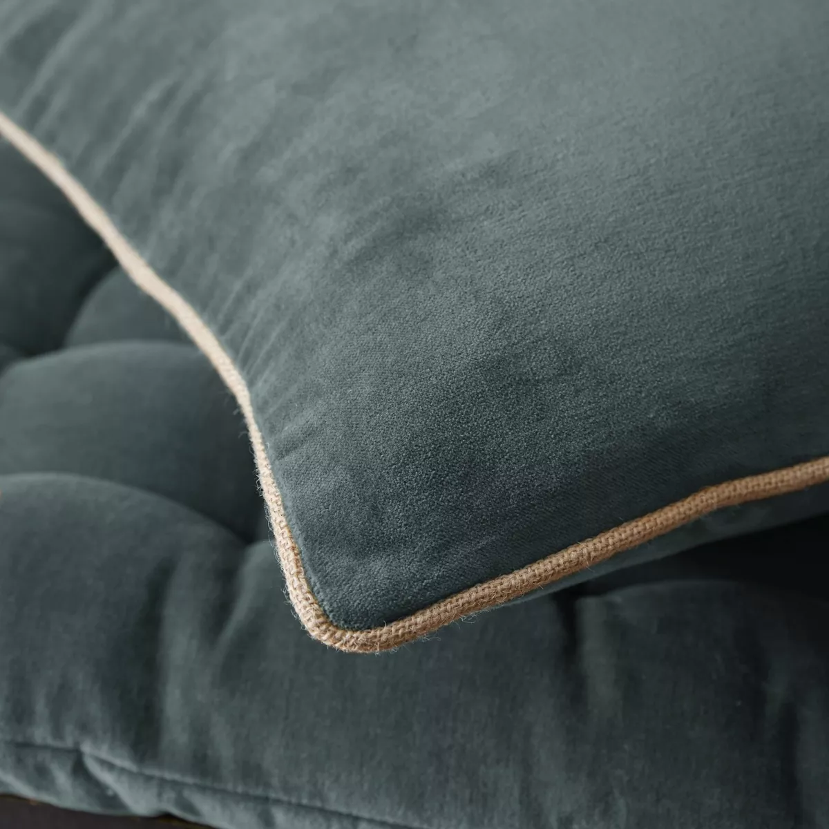 Coussin rectangulaire velours de coton (40 x 60 cm) Victor Gris ardoise