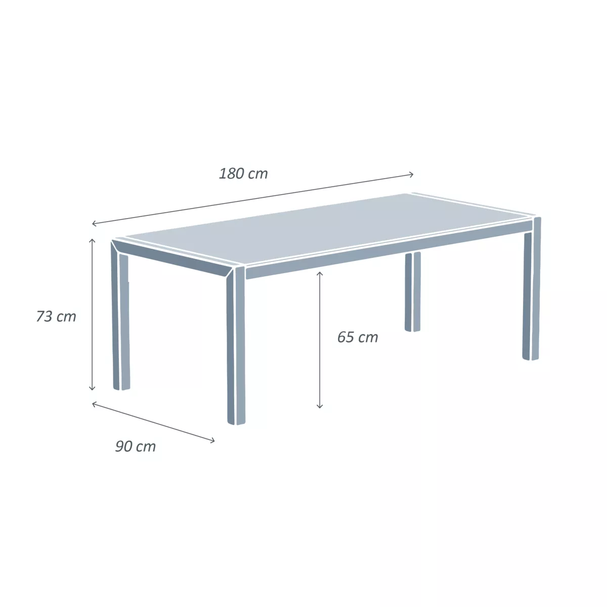 Tavolo da giardino 8 posti Alluminio/Ceramica Modena (180 x 90 cm) Grigio antracite e nero effetto marmo