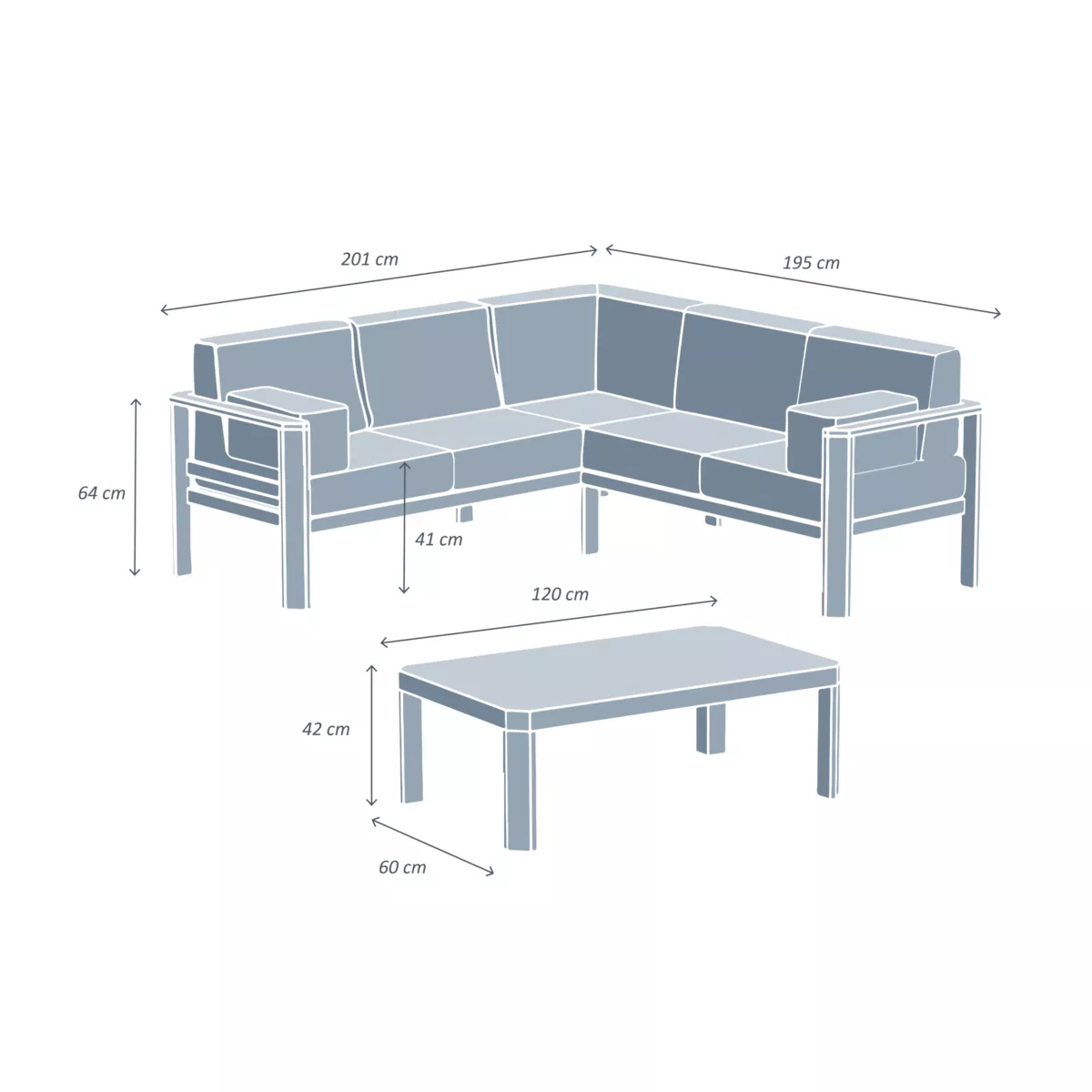 Salon de jardin d'angle Ostara Blanc - 6  places 7