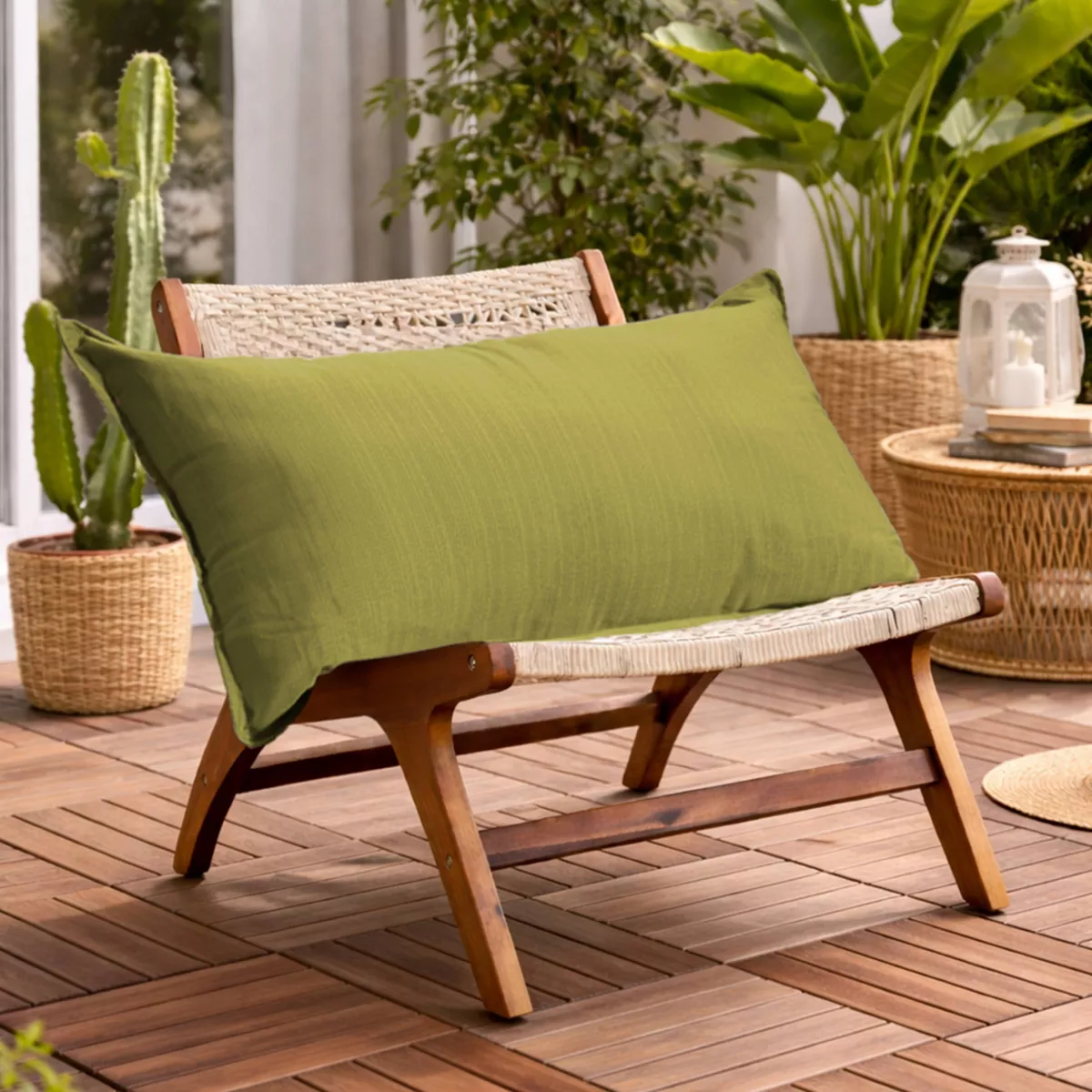 Cuscino da esterno rettangolare (50 x 80 cm) Sunset Verde oliva