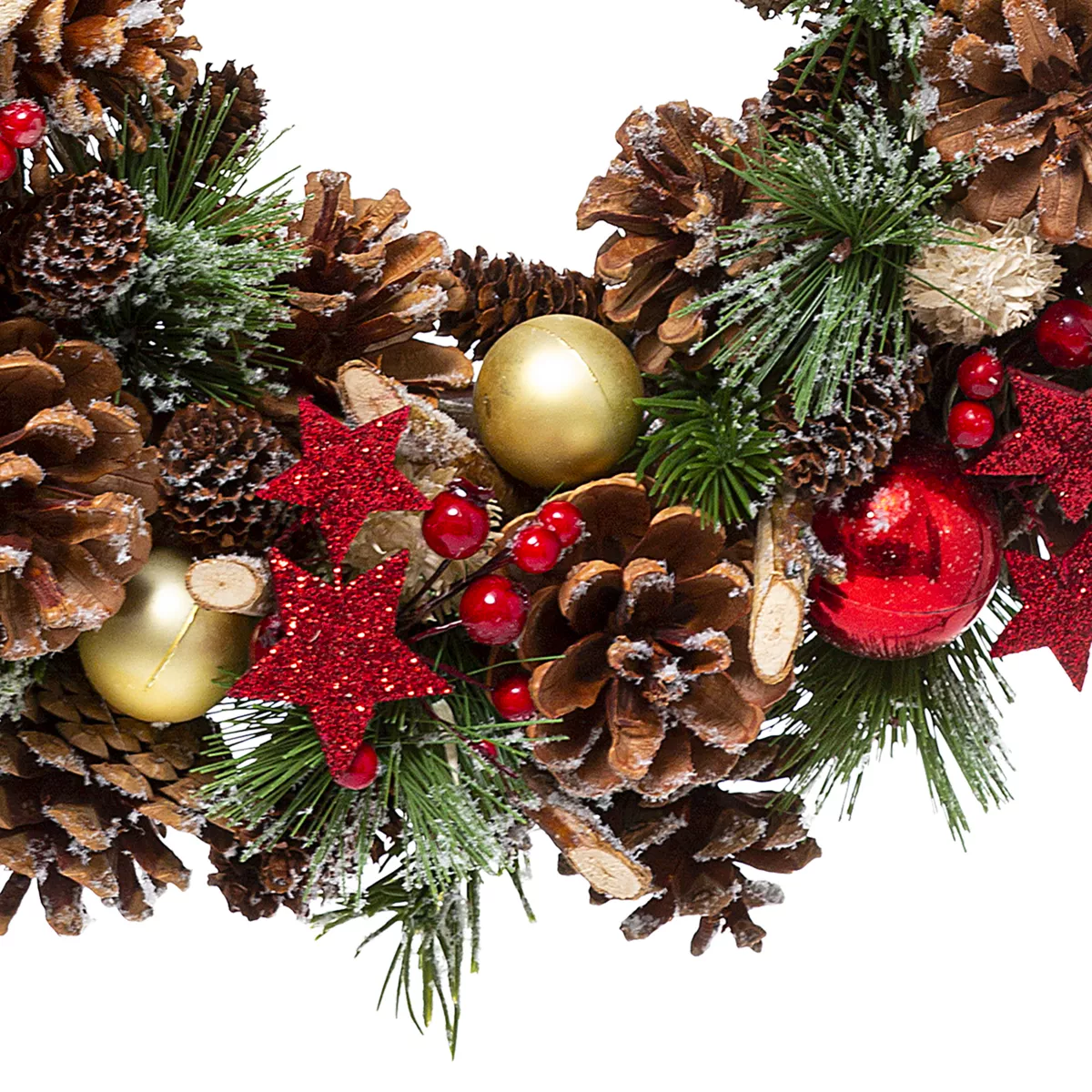Geschmückter Weihnachtskranz Sterne