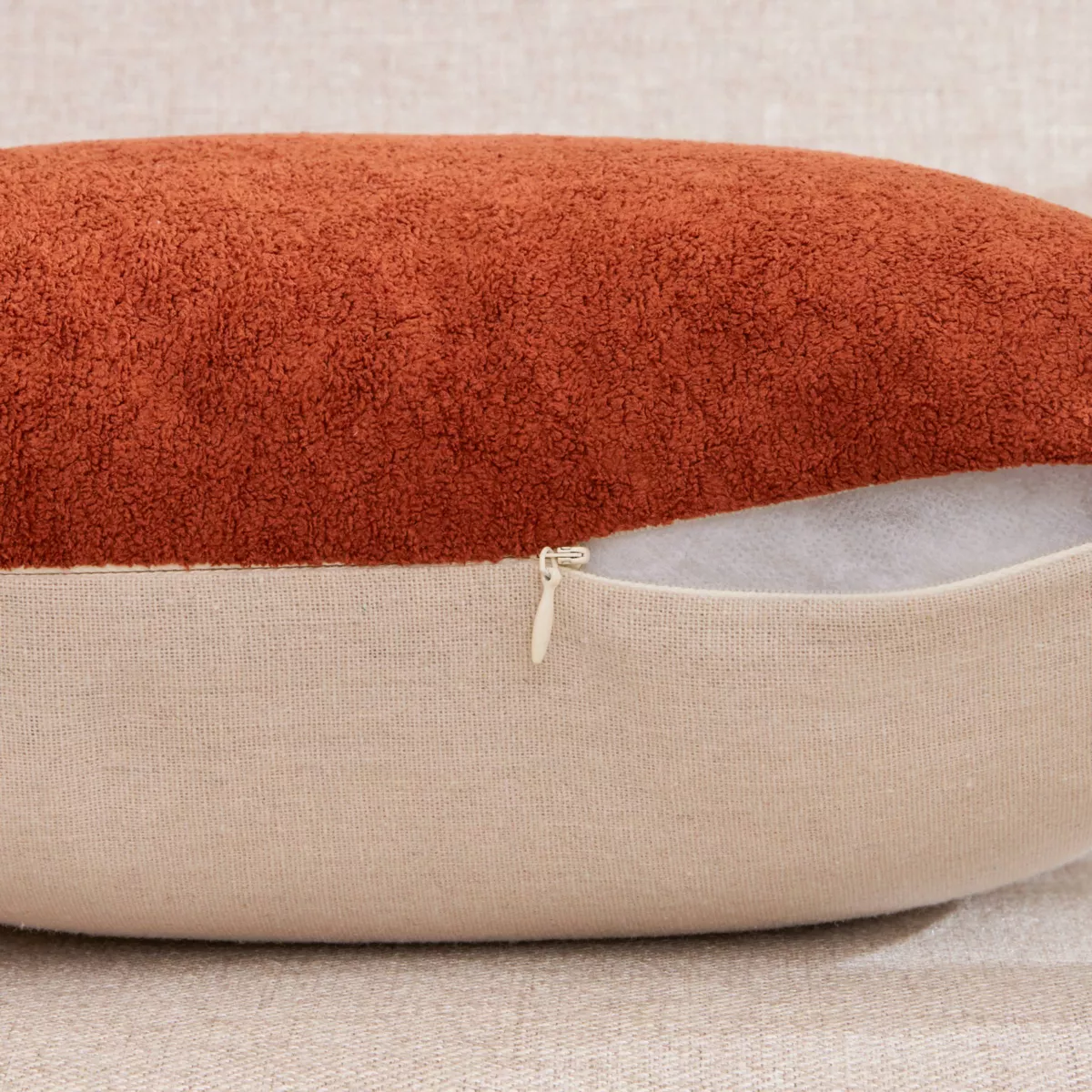 Cuscino quadrato in bouclé (40 x 40 cm) Ava Terracotta