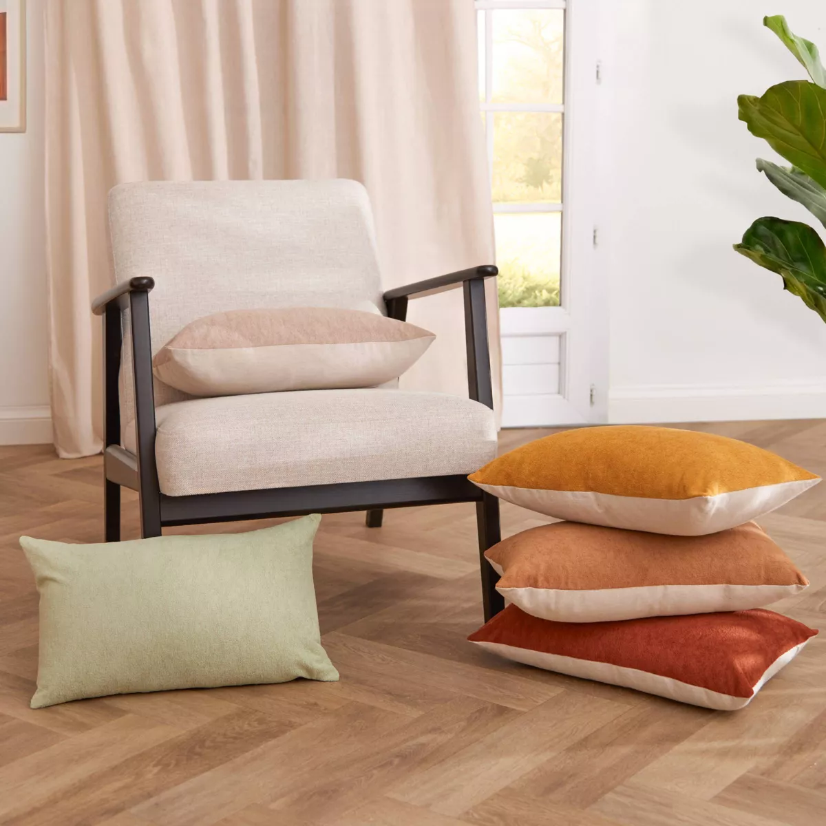 Cuscino quadrato in bouclé (40 x 40 cm) Ava Terracotta