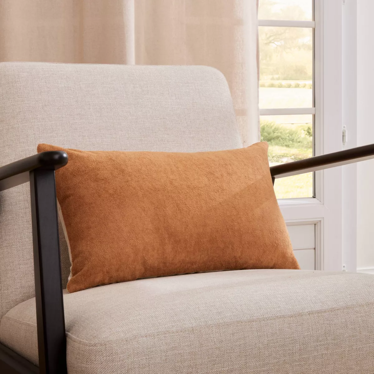 Cuscino rettangolare in bouclé (30 x 50 cm) Ava Camel