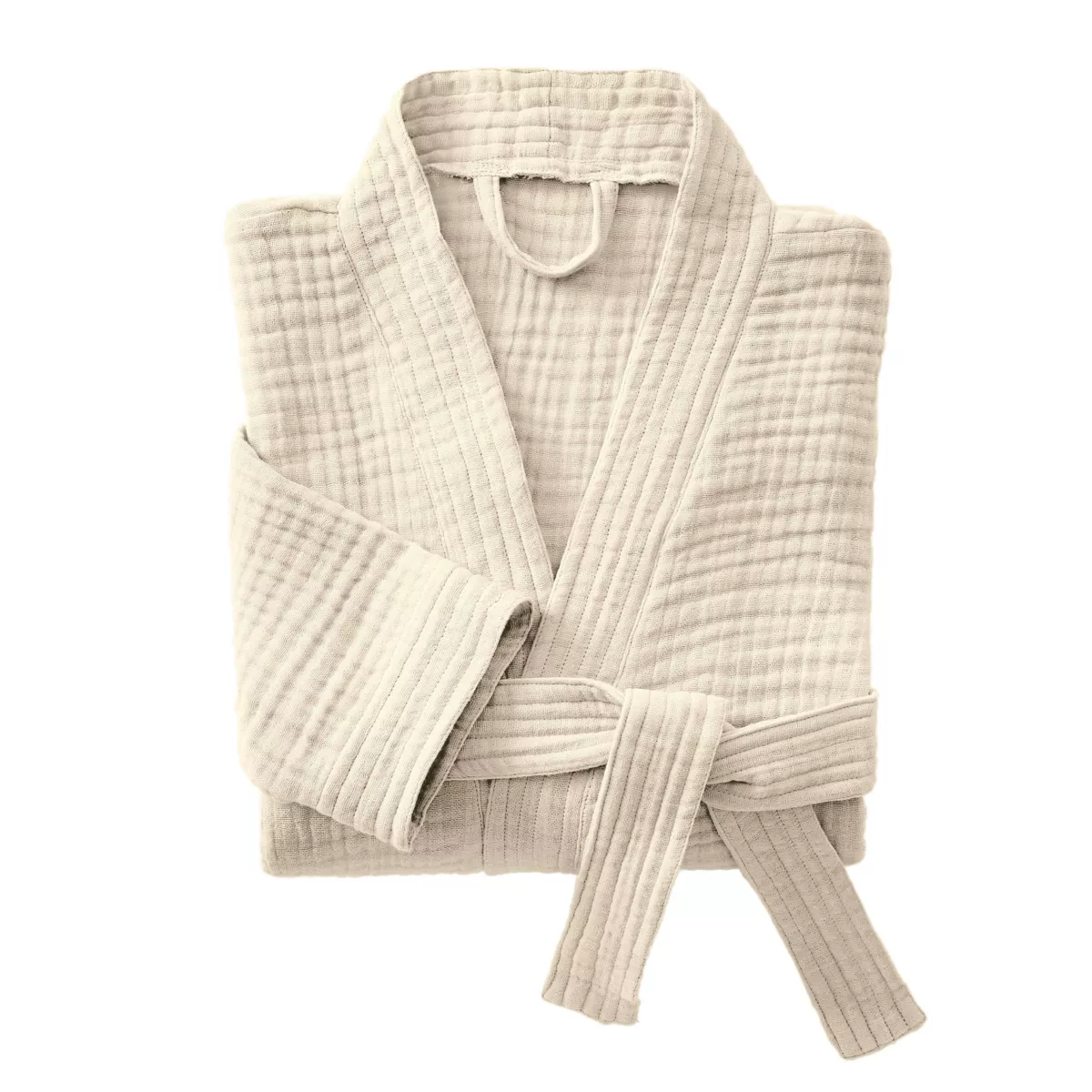 Bata de baño en gasa de algodón  L/XL Gaïa Beige pampa