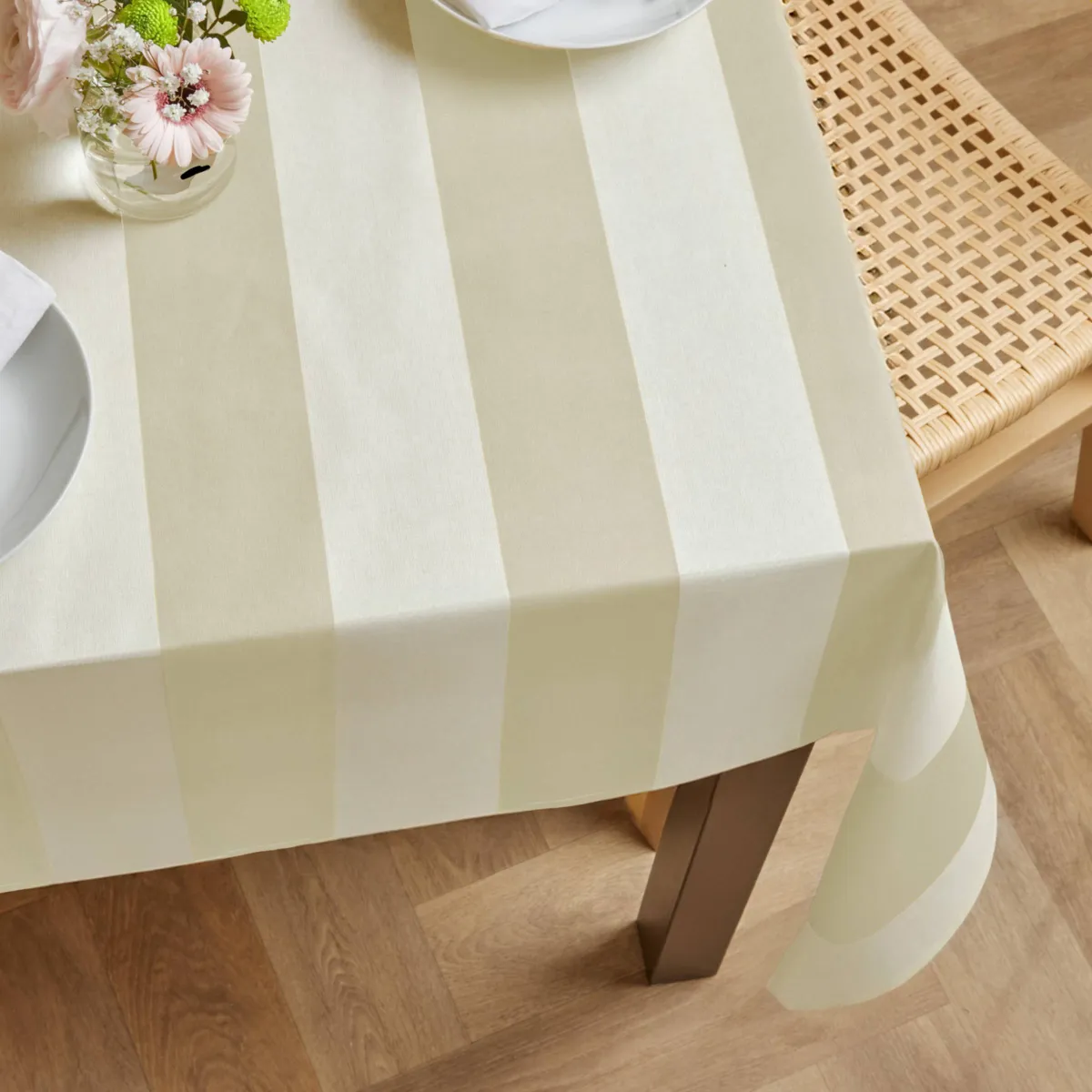 Nappe Rectangulaire coton enduit (150 x 250 cm) Clémentine Ficelle