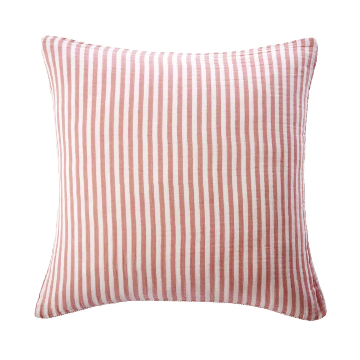 Federa per cuscino quadrata in garza di cotone (60 x 60 cm) Gaïa a righe Albicocca