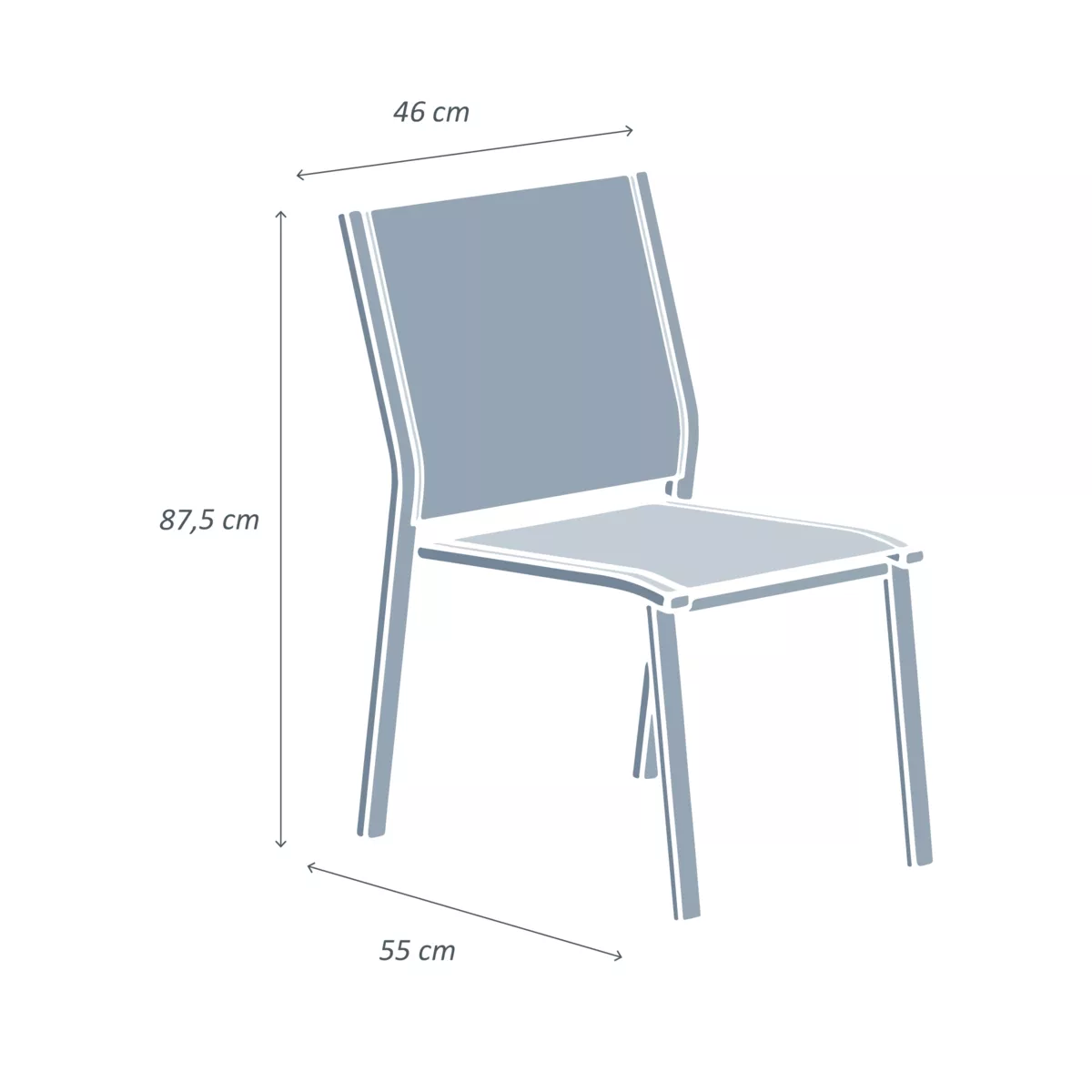 Silla de jardín alu apilable Murano - Blanco / Topo 5