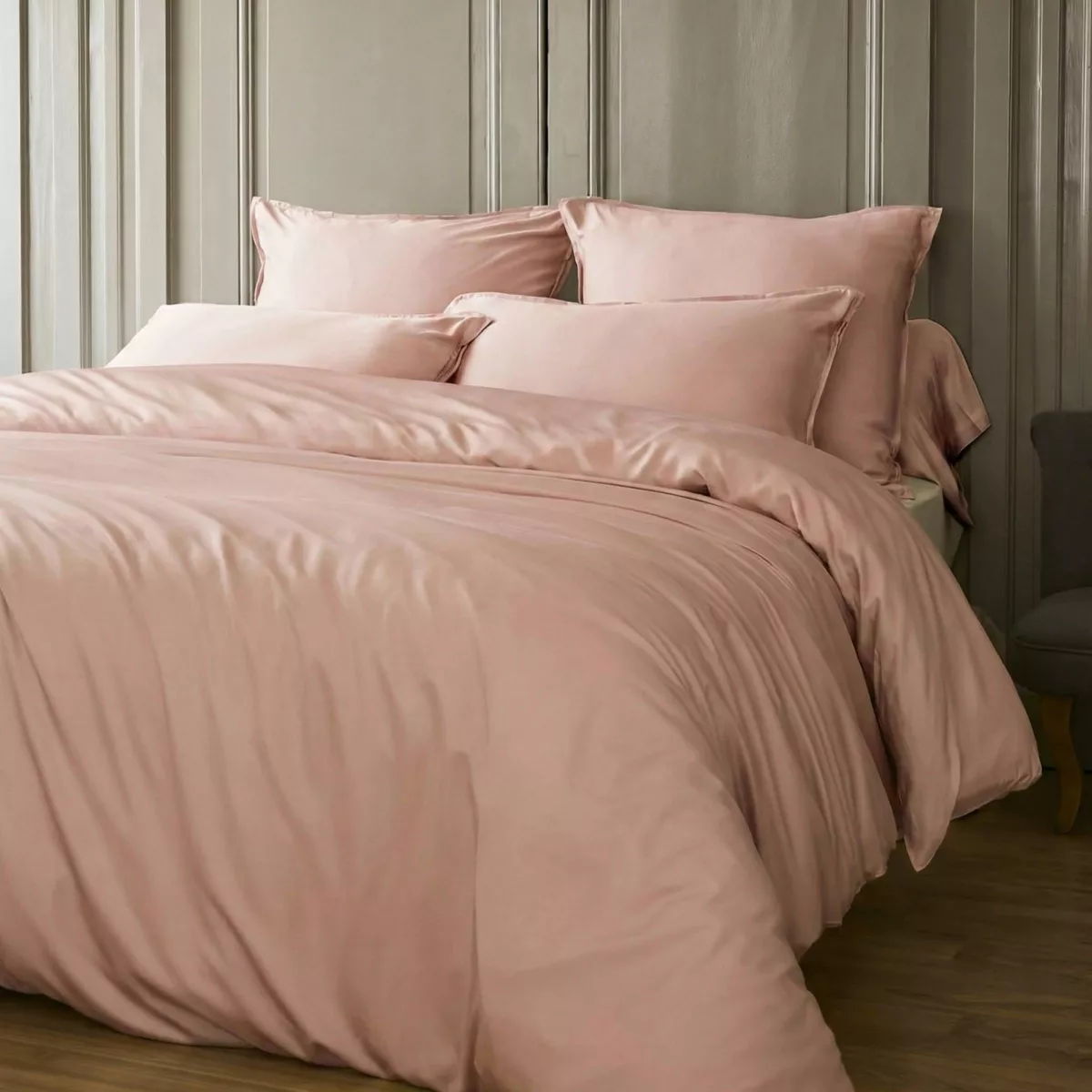 EM - Drap housse 180 x 200 cm Bambou SIENNA Blush