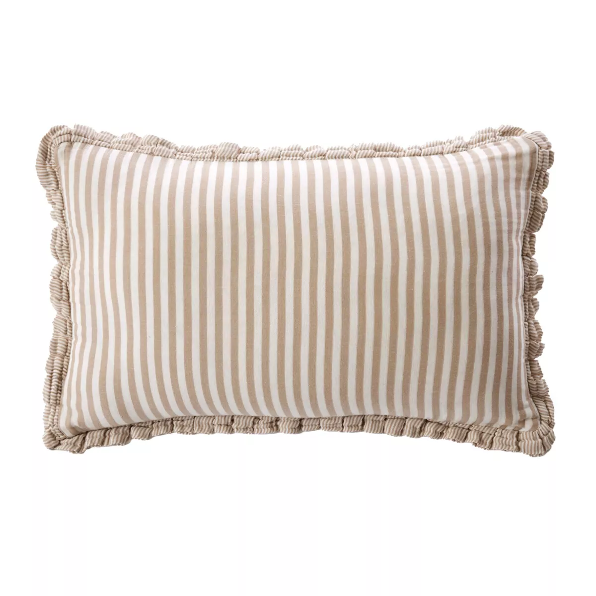 Cojín rectangular de gasa de algodón (40 x 60 cm) Gaïa rayas Albaricoque