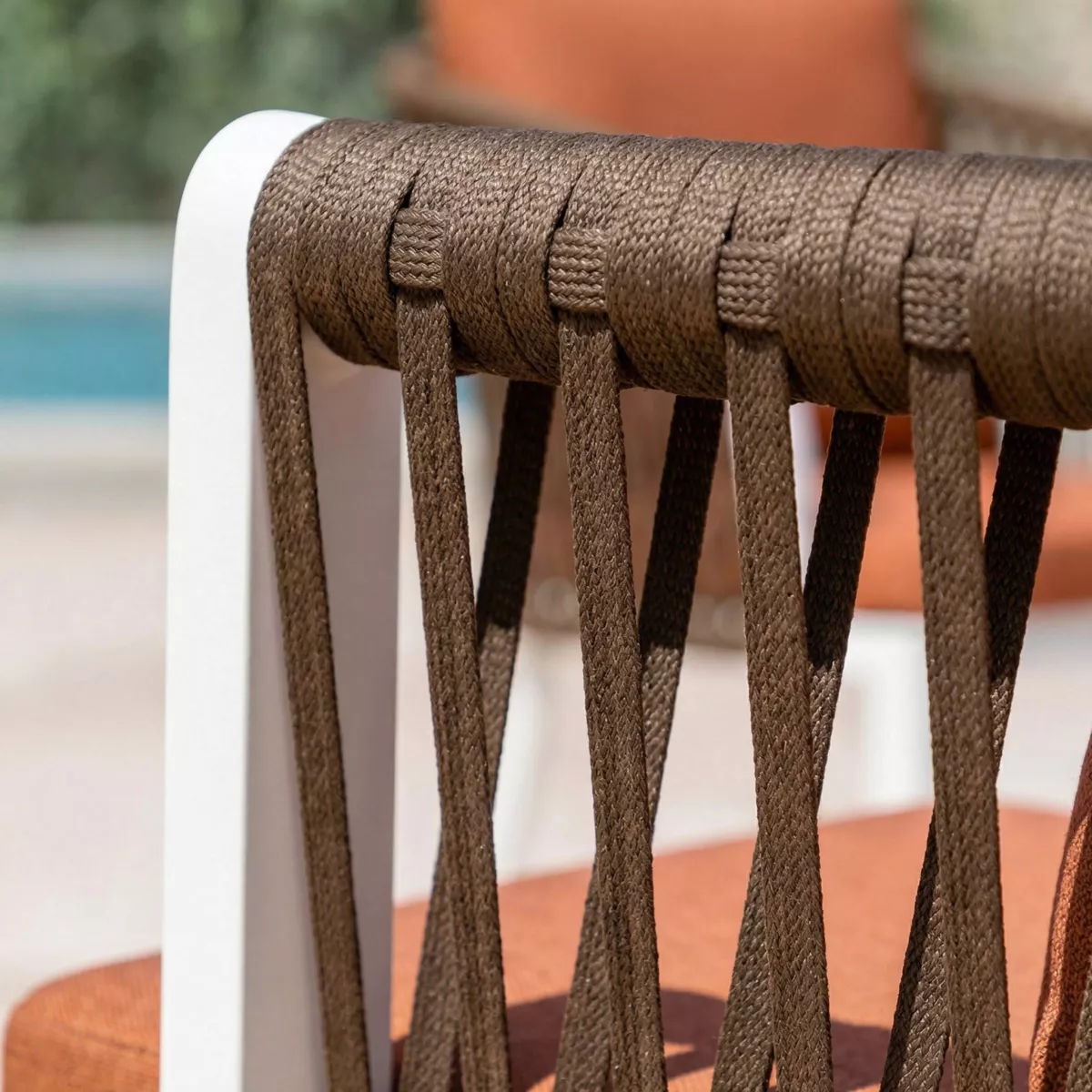 Set di 2 sedie da giardino in alluminio Amalfi Bianco e terracotta