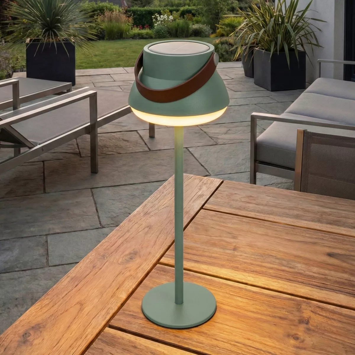 Lampada da tavolo solare 100 lumen (H36 cm) Tokyo Verde menta