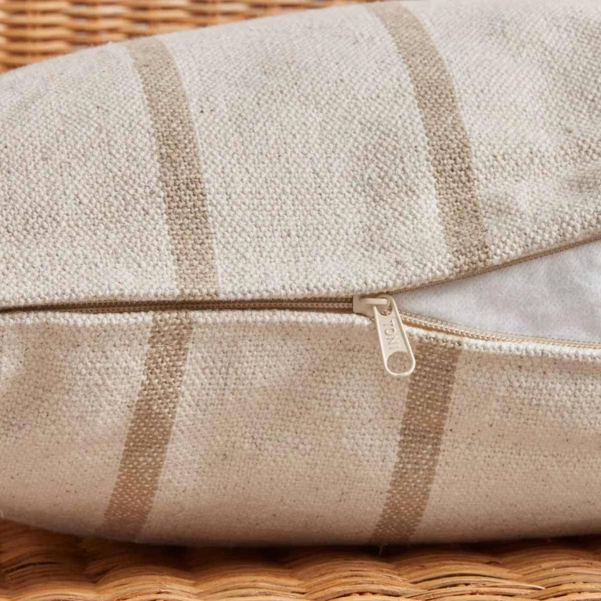 Cuscino da esterno in tela di cotone rettangolare (60 x 40 cm) Ocealys Beige