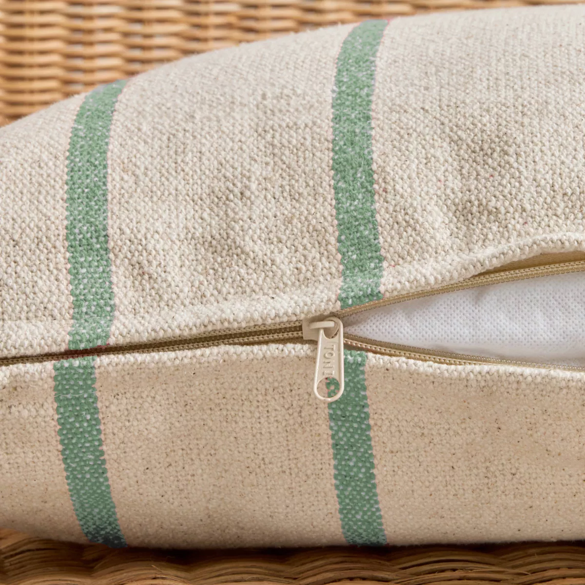 Cuscino per esterni in tela di cotone rettangolare (60 x 40 cm) Ocealys Verde