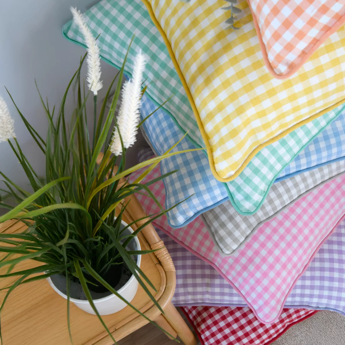 Coussin carré coton (45 x 45 cm) Bardot Bleu