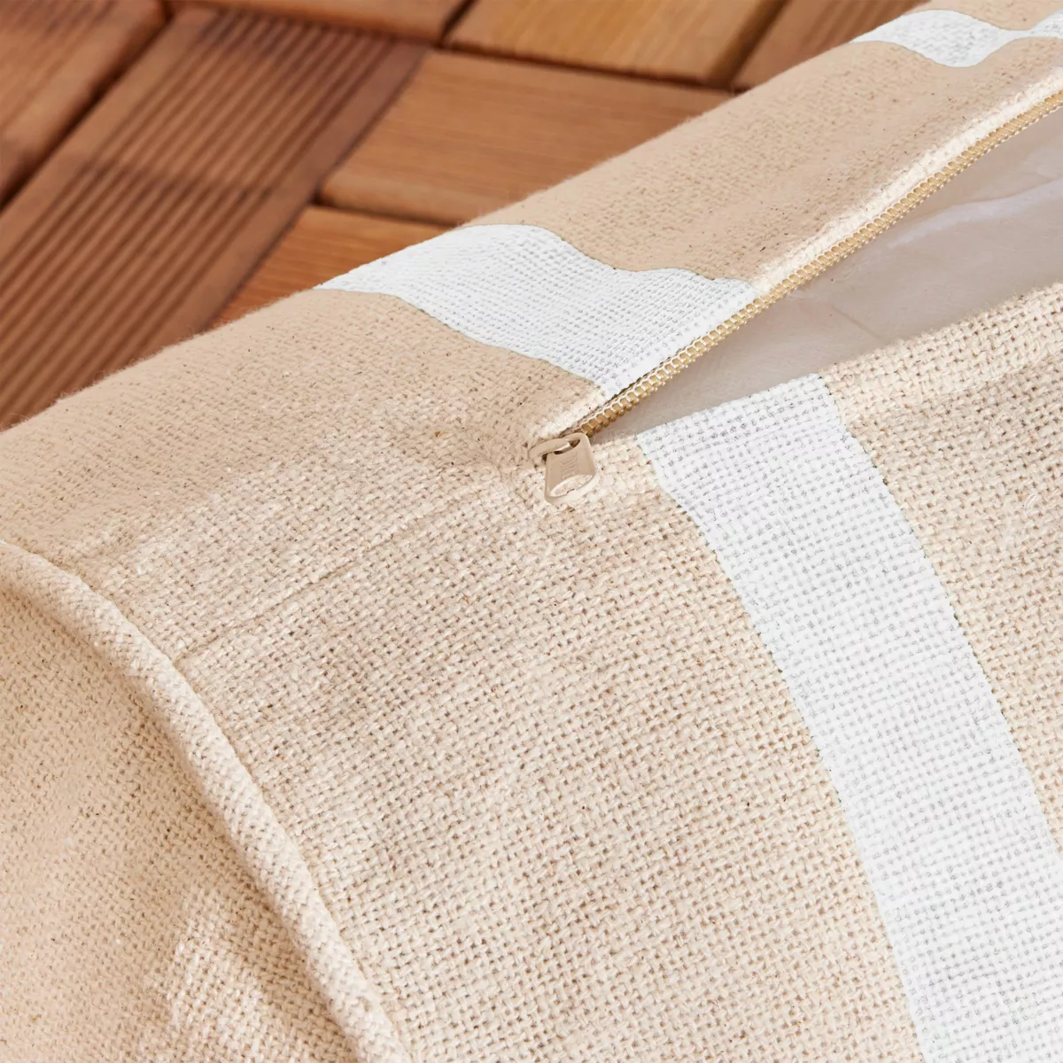 Cojín exterior cilíndrico (20 x 45 cm) Nautira Blanco