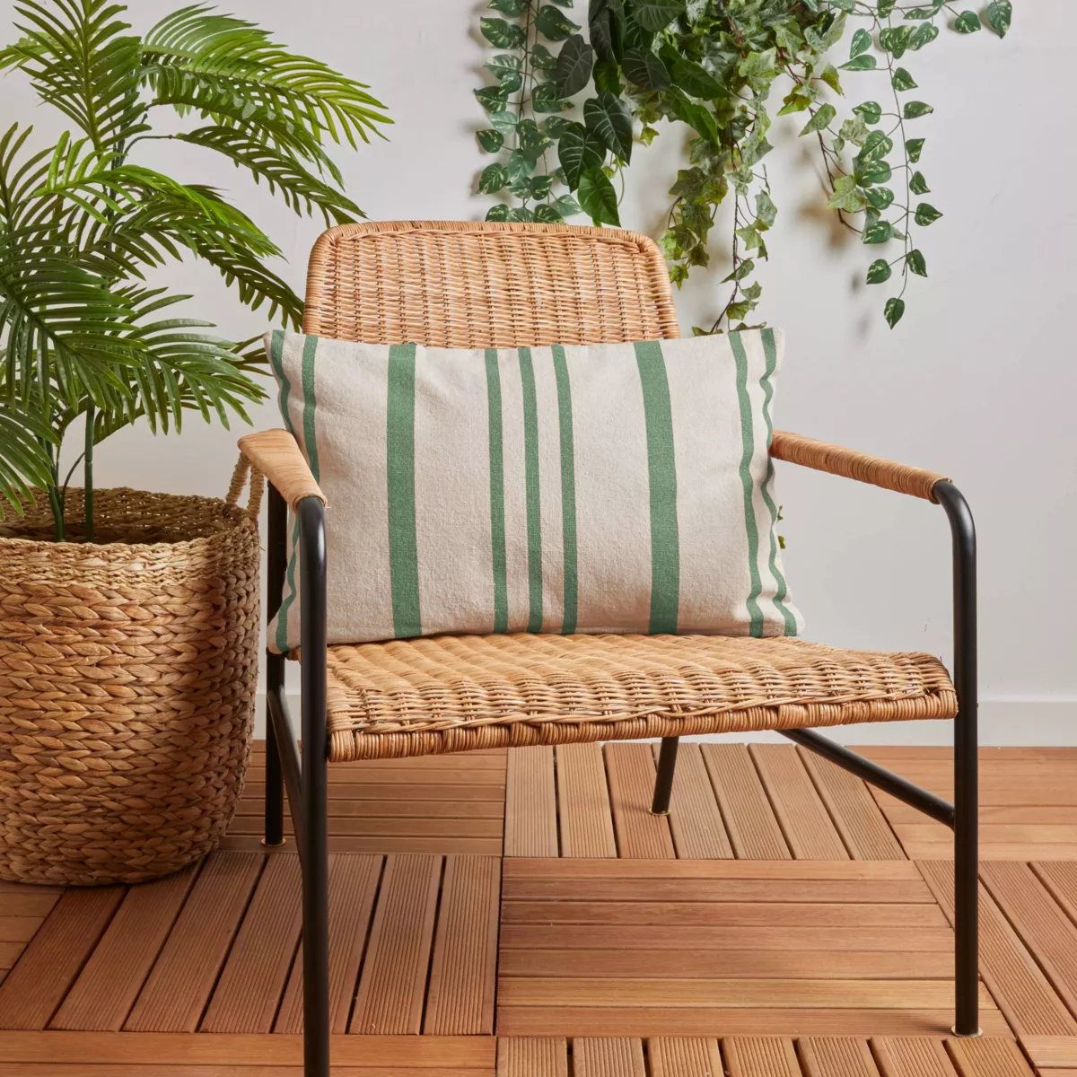 Cojín exterior rectangular (60 x 40 cm) Nautira Verde