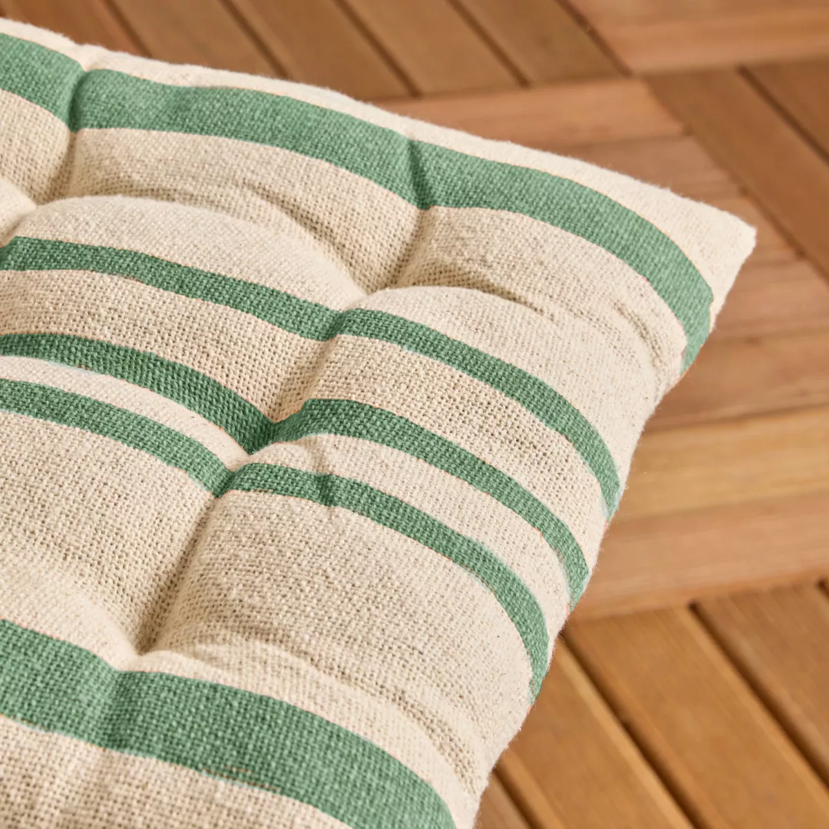 Coussin de chaise extérieur carré toile de coton (38 x 38 cm) Nautira Vert